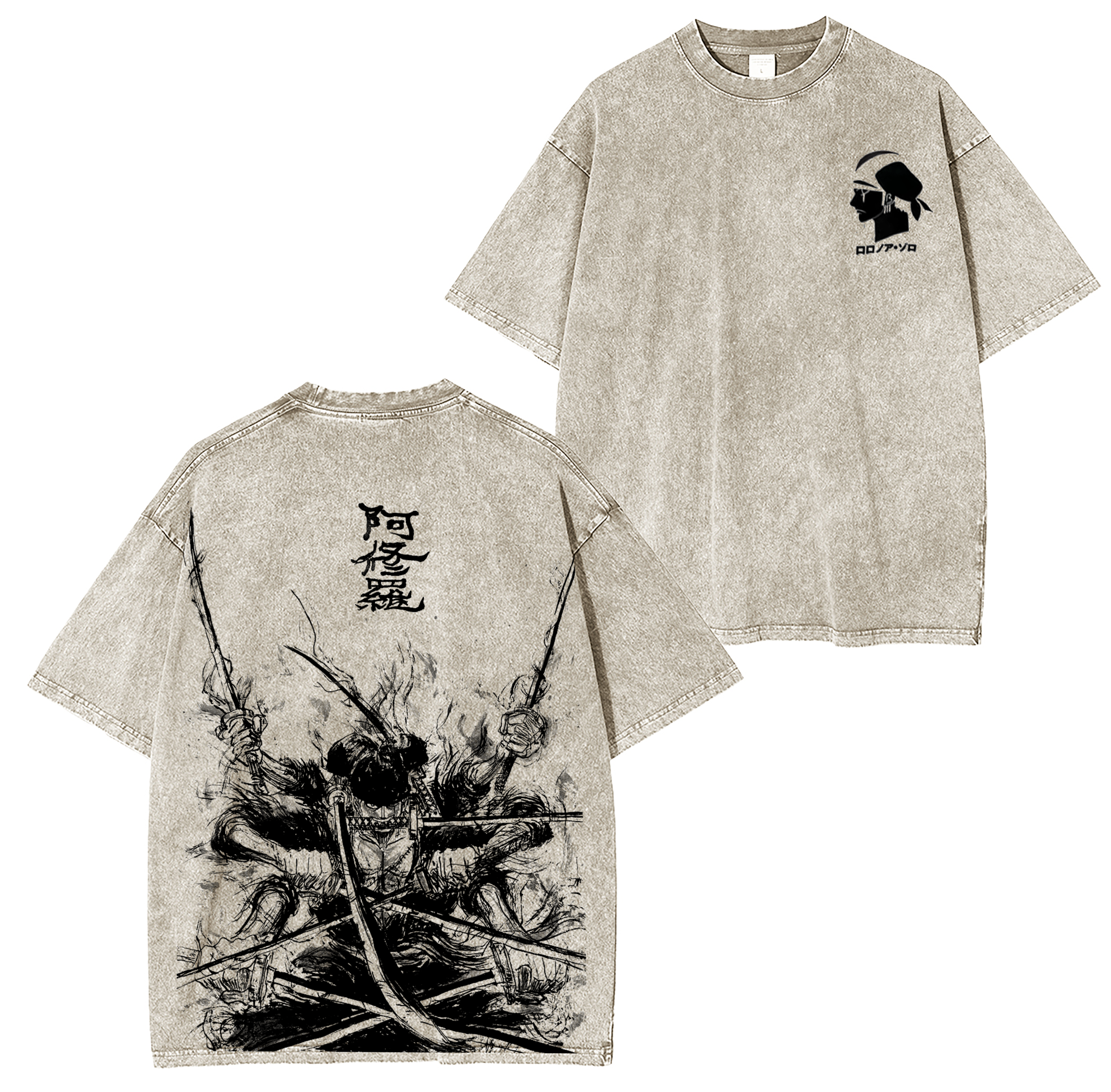Zoro,One Piece Anime Washed T-shirt/Crewneck/Hoodie