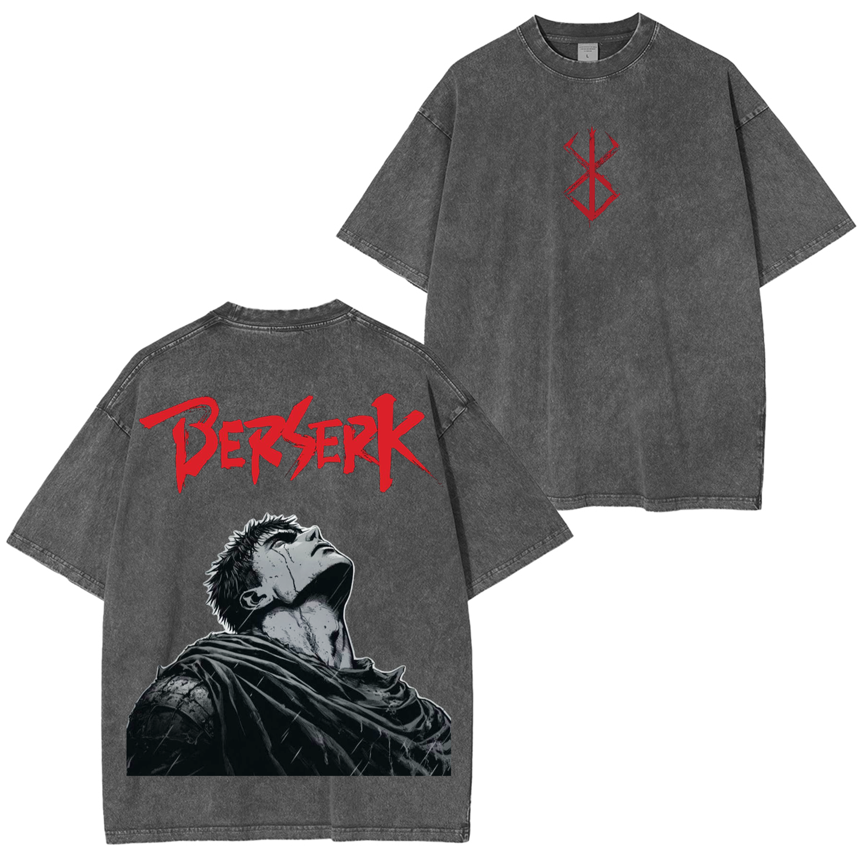 Guts Berserk Anime  Washed T-shirt/Crewneck/Hoodie