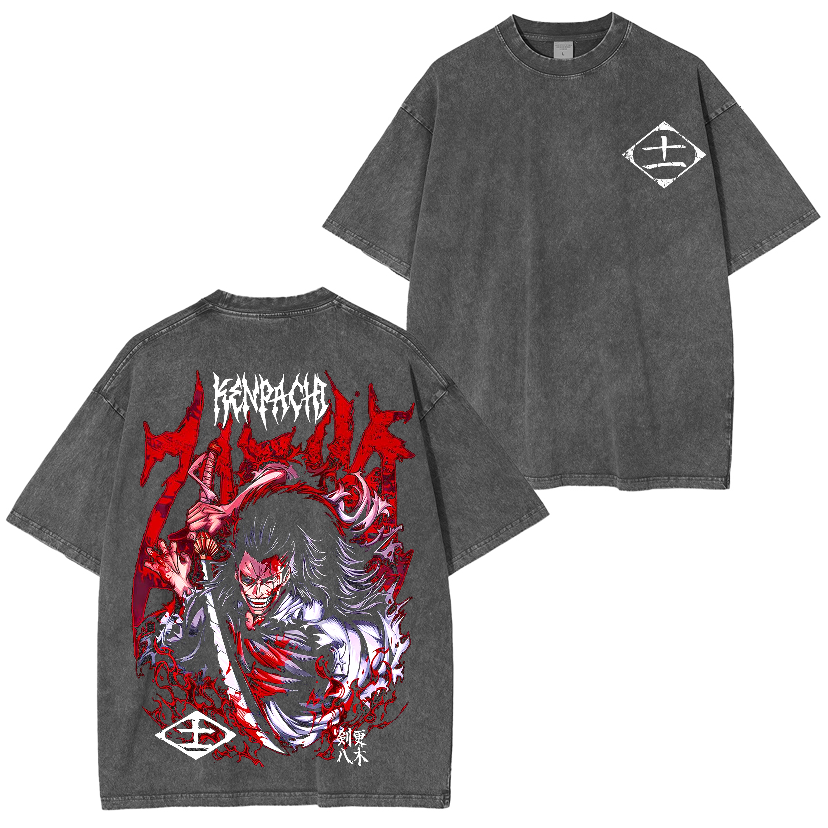 Kenpachi Zaraki ,Bleach Anime Washed T-shirt/Crewneck/Hoodie
