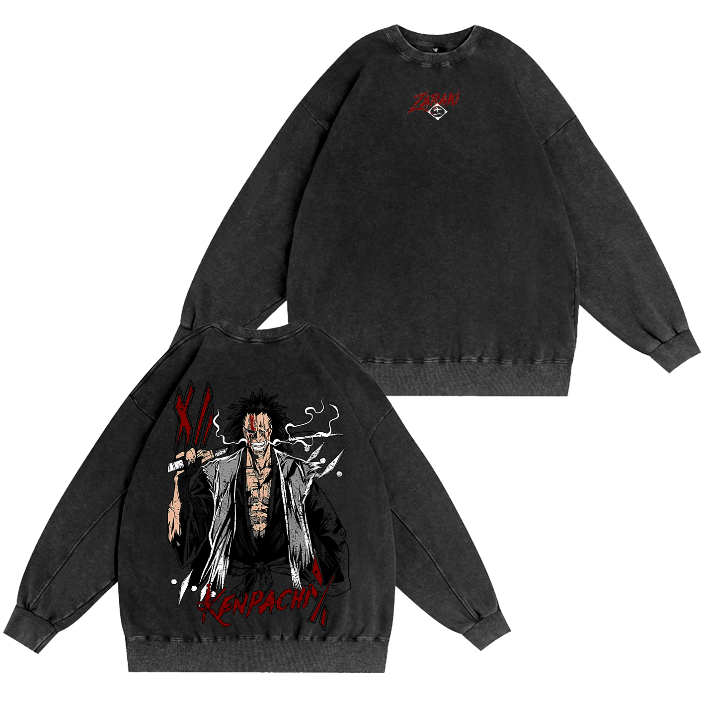 Kenpachi Zaraki Bleach Washed T-shirt/Crewneck/Hoodie