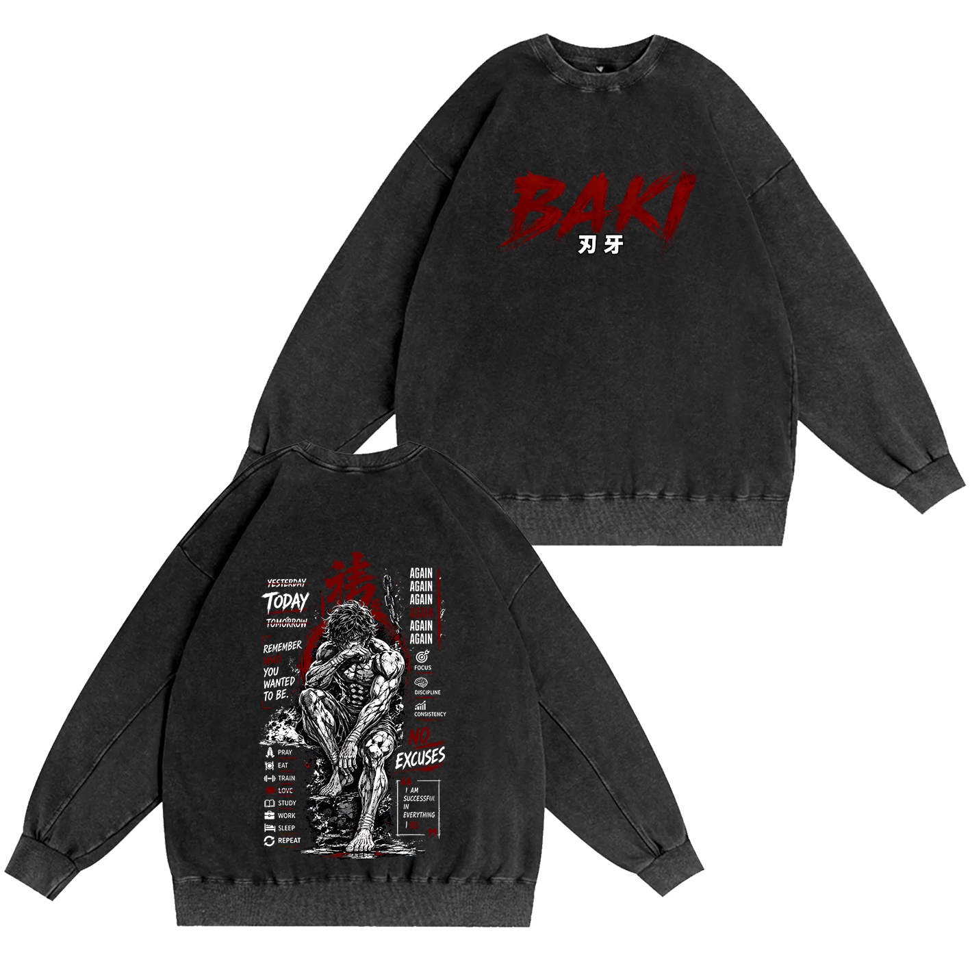 Baki Anime Vintage Oversized T-shirt/Crewneck/Hoodie
