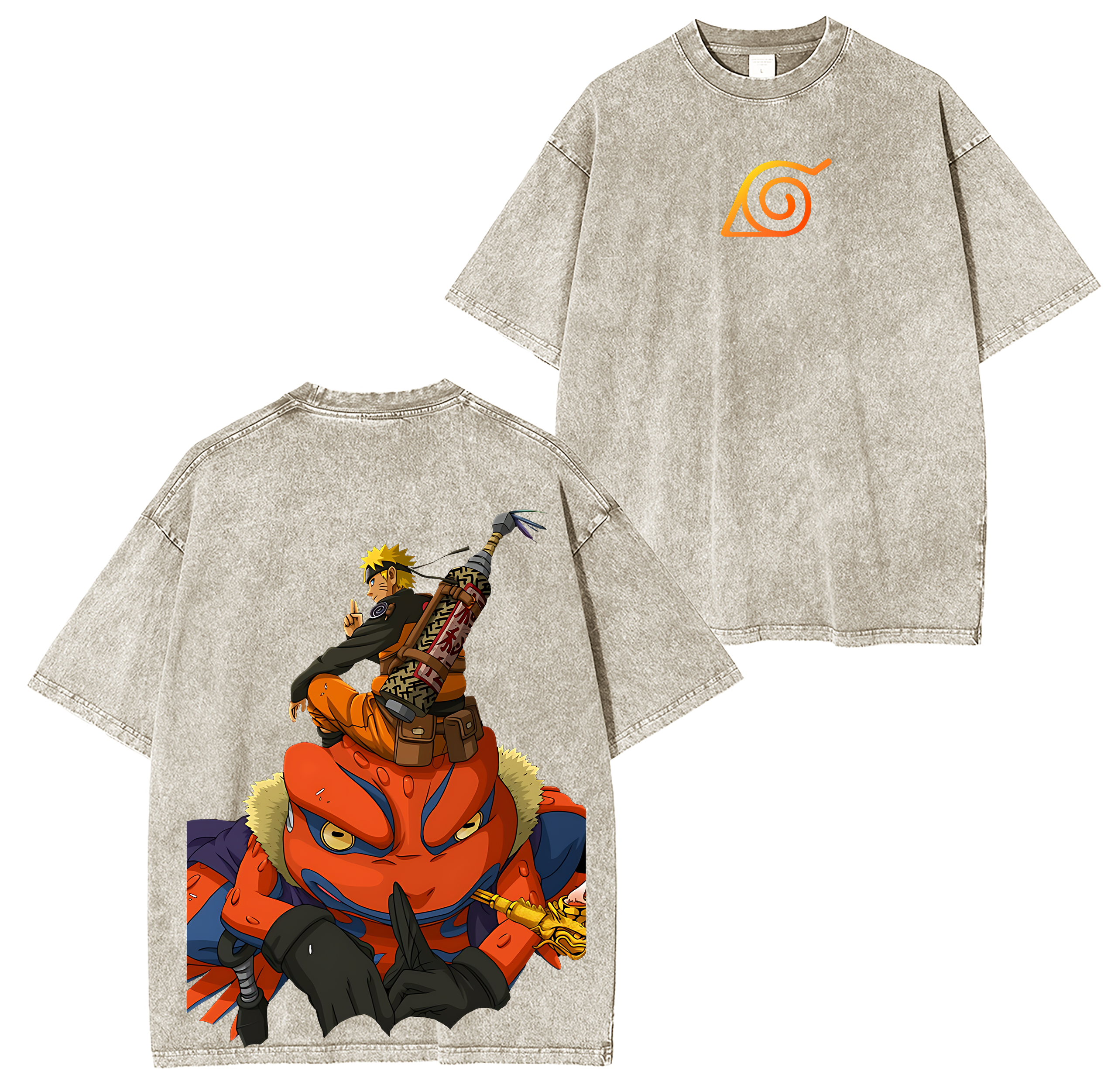 Naruto x Gamakichi Anime Washed T-shirt/Crewneck/Hoodie