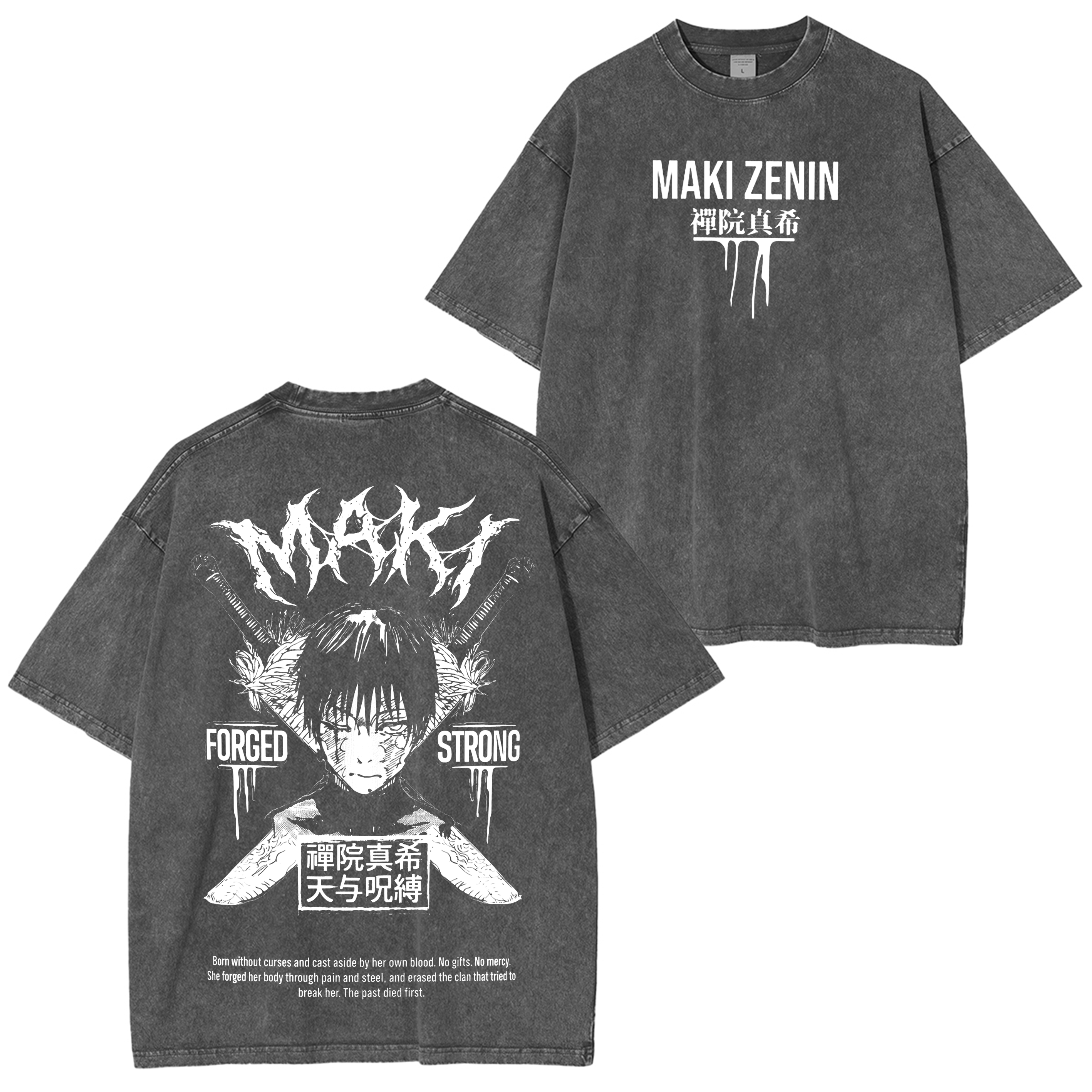Maki Zenin ,Jujutsu Kaisen Vintage Anime Washed T-shirt/Crewneck/Hoodie