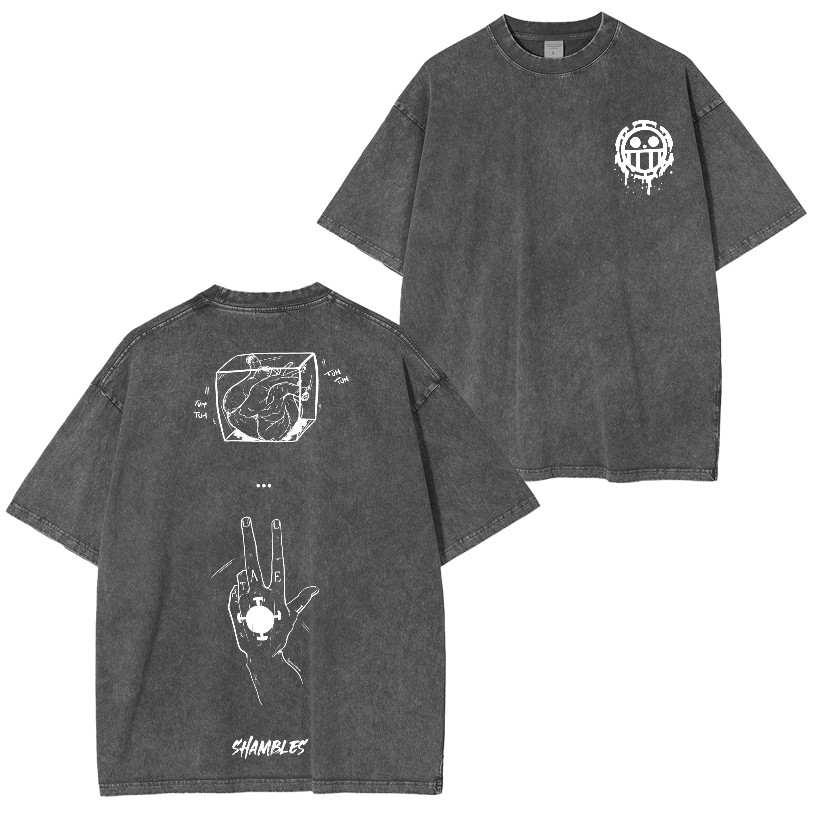 Trafalgar D. Water Law Anime Washed T-shirt/Crewneck/Hoodie