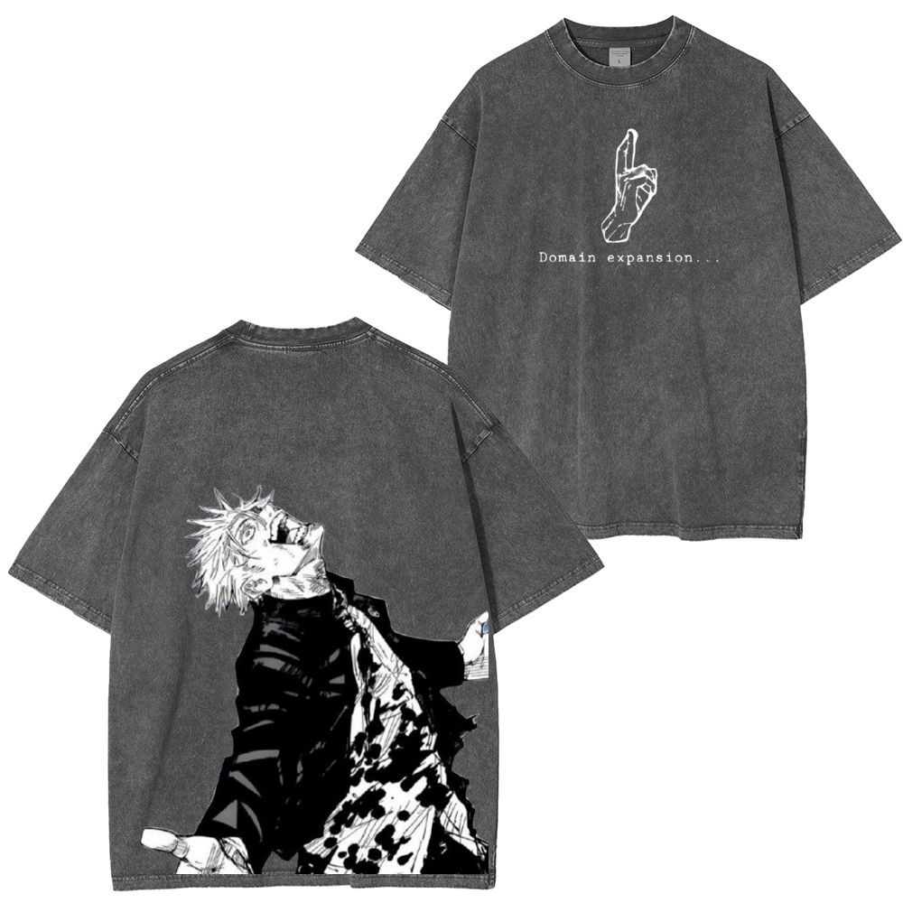 Gojo Jujutsu Kaisen Anime Unisex Washed T-Shirt