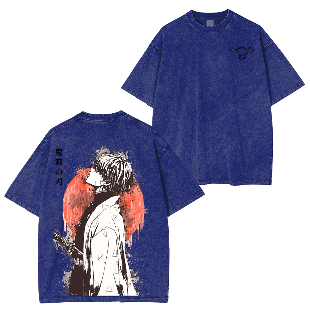 Zenitsu ,Demon Slayer Anime Unisex Washed T-Shirt