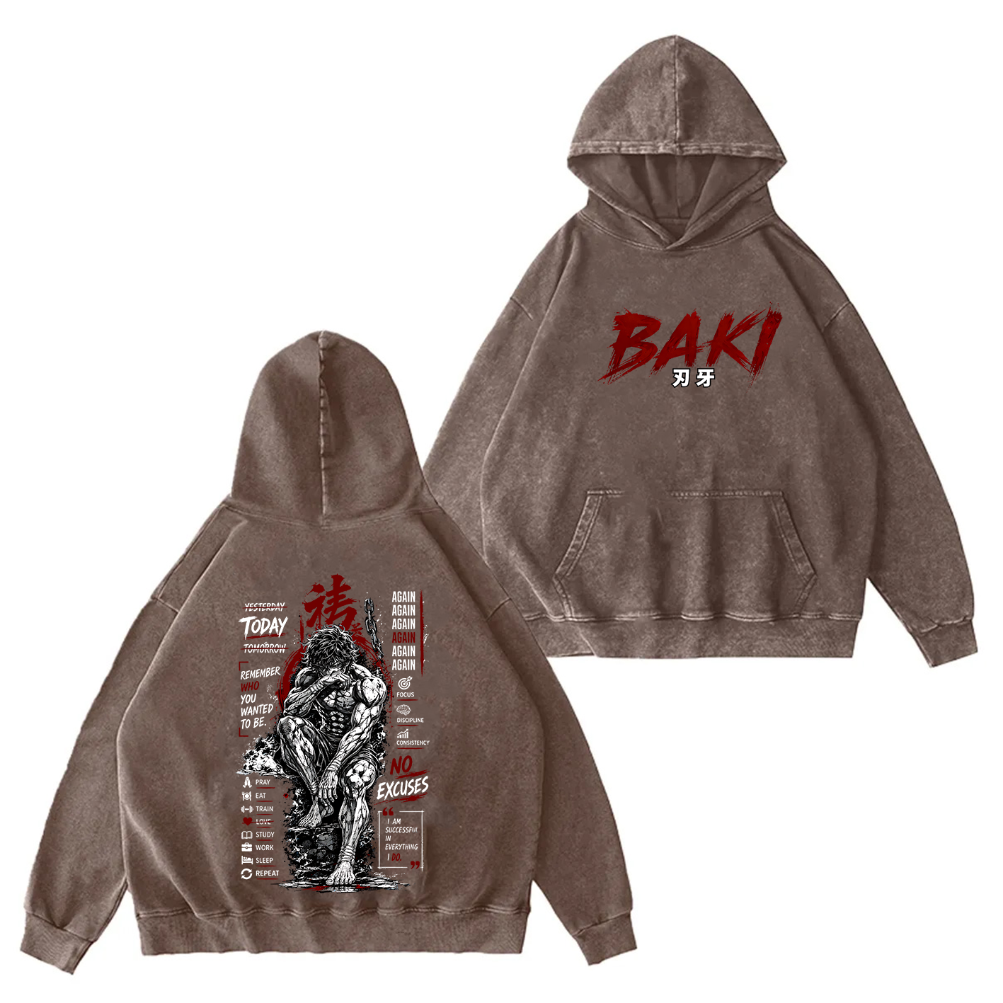 Baki Anime Vintage Oversized T-shirt/Crewneck/Hoodie
