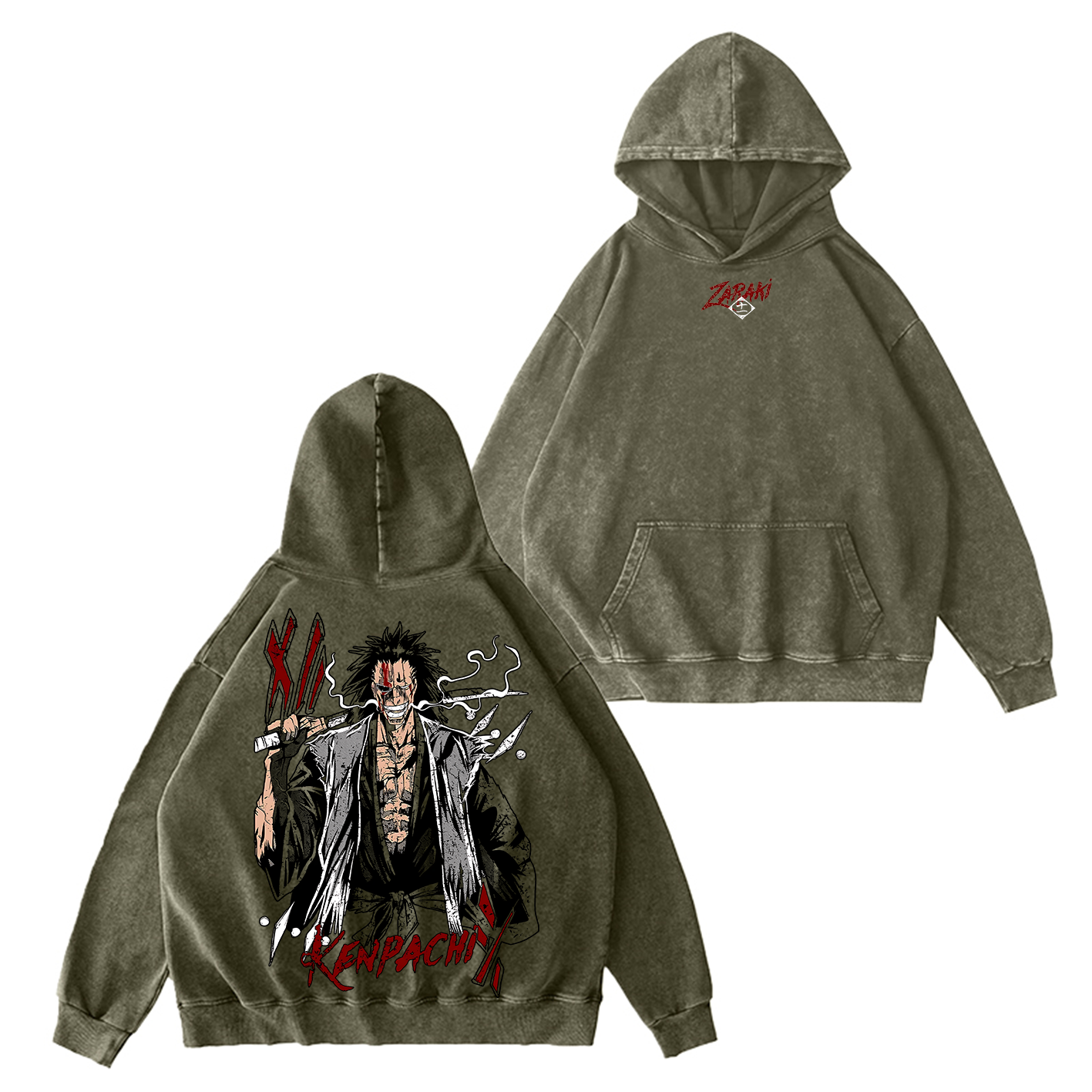 Kenpachi Zaraki Bleach Washed T-shirt/Crewneck/Hoodie