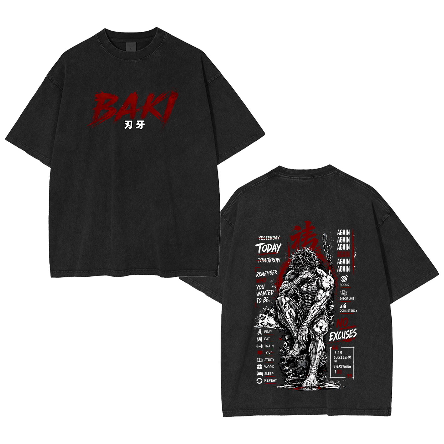 Baki Anime Vintage Oversized T-shirt/Crewneck/Hoodie