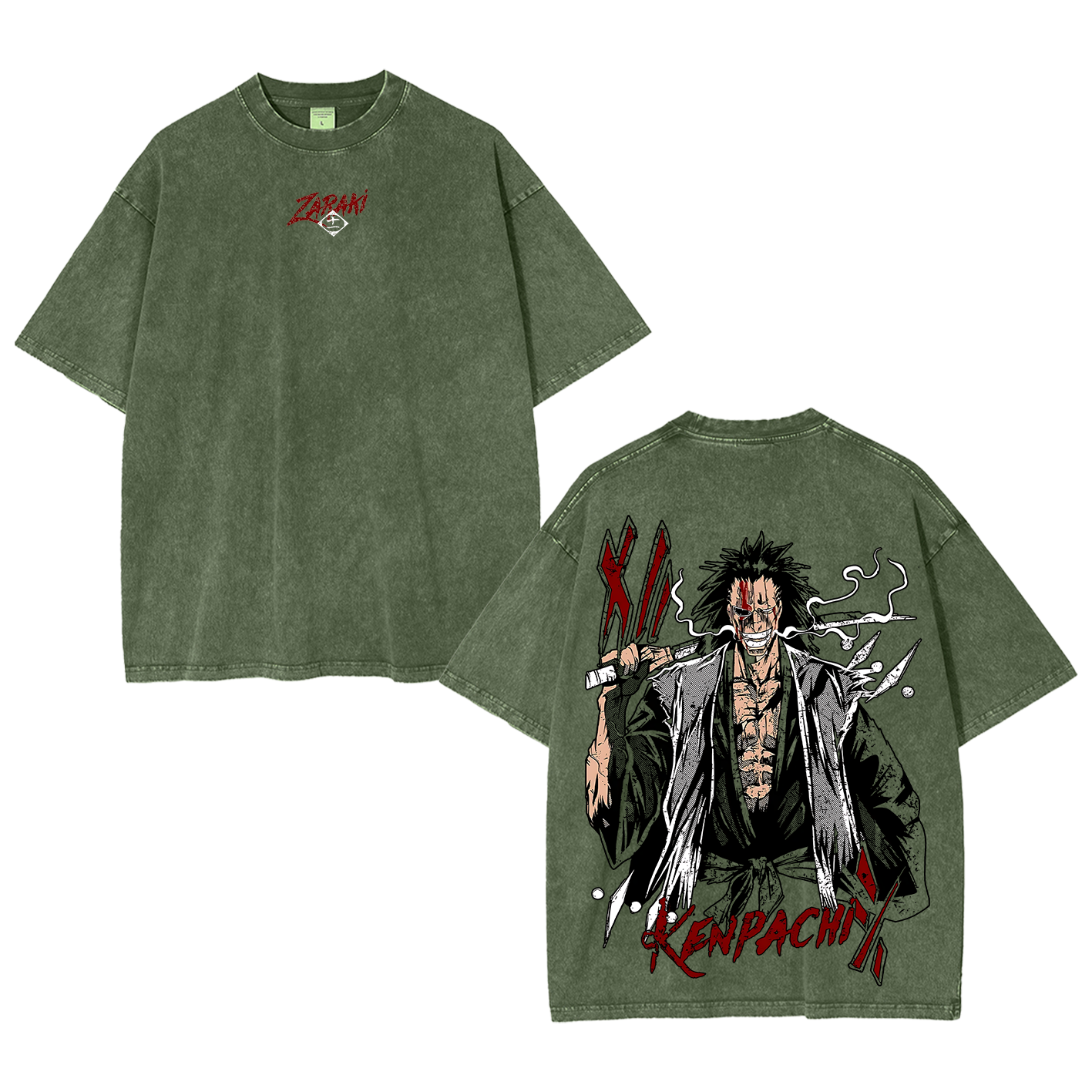 Kenpachi Zaraki Bleach Washed T-shirt/Crewneck/Hoodie