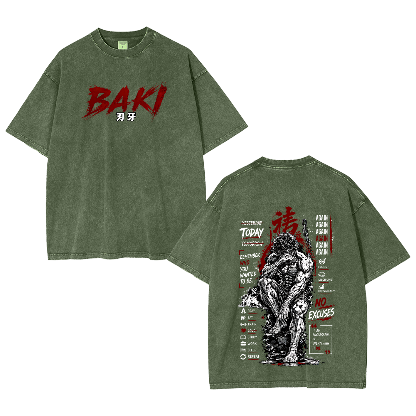 Baki Anime Vintage Oversized T-shirt/Crewneck/Hoodie