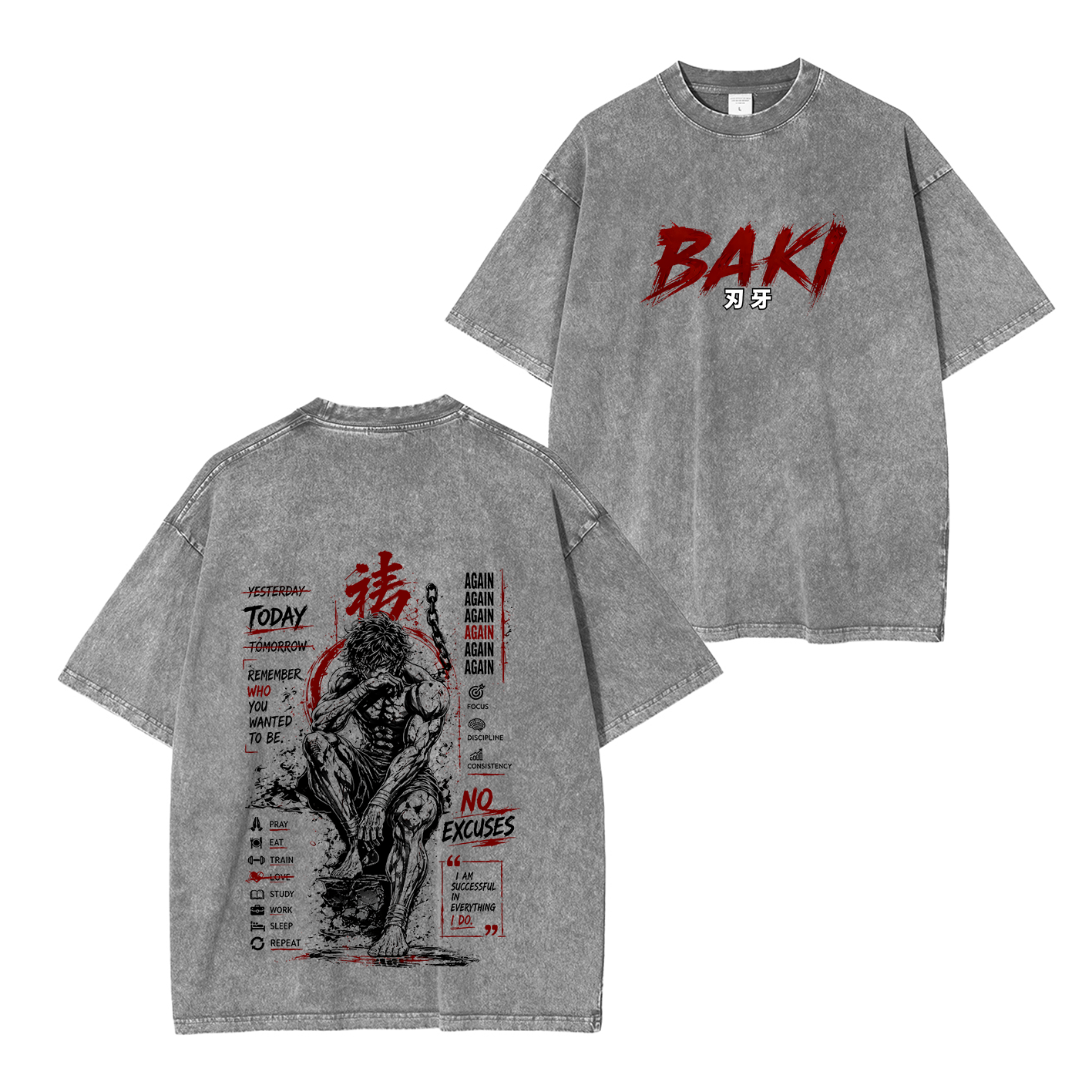 Baki Anime Vintage Oversized T-shirt/Crewneck/Hoodie