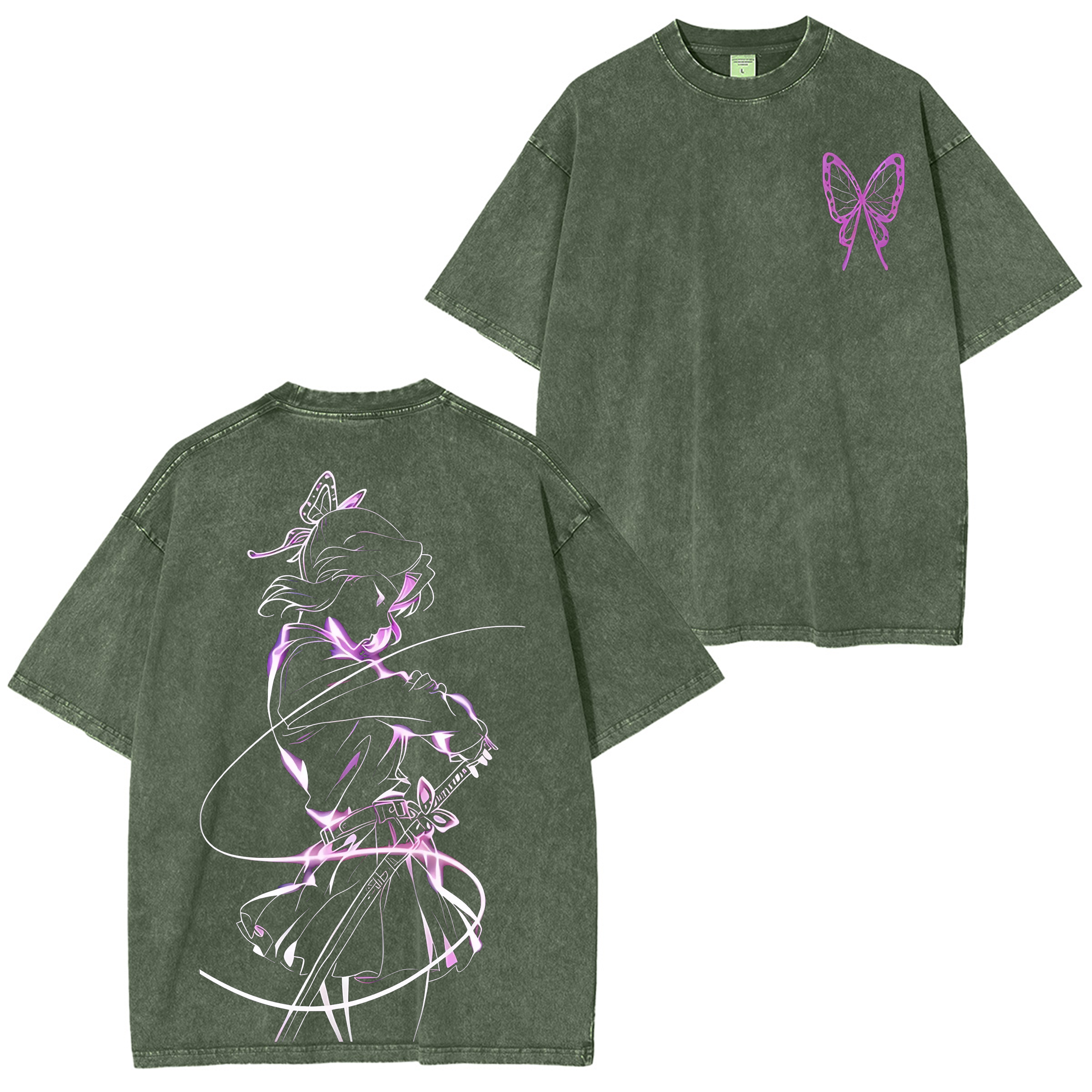 Shinobu X Demon Slayer Vintage  Anime Oversized T-shirt/Crewneck/Hoodie