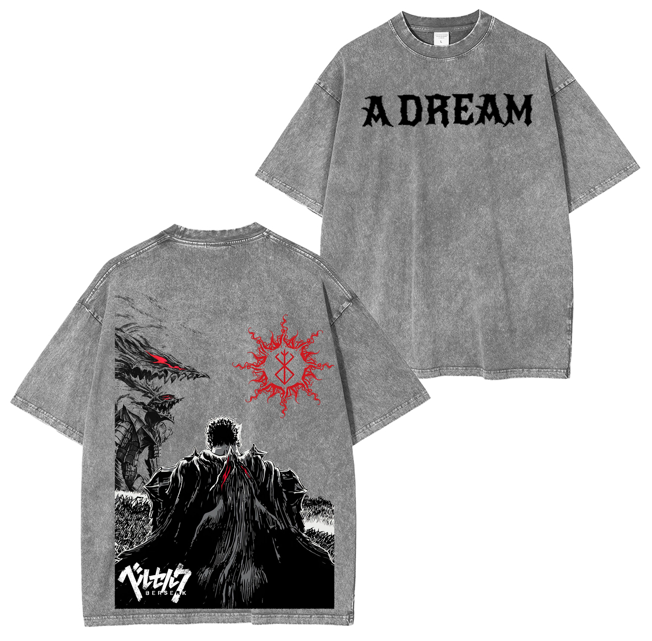 Guts ,Berserk Anime Washed T-shirt/Crewneck/Hoodie
