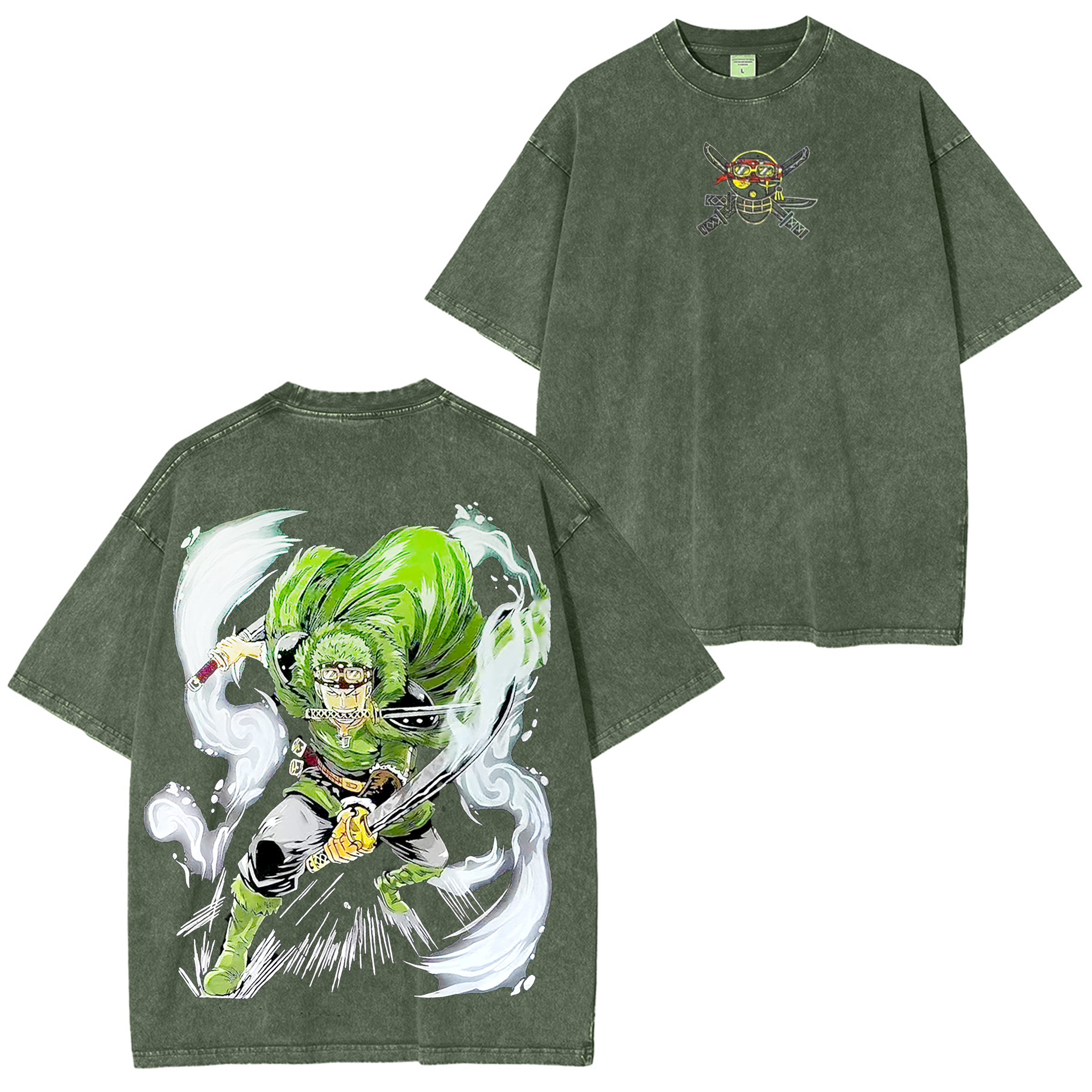 Zoro,One Piece Anime Washed T-shirt/Crewneck/Hoodie