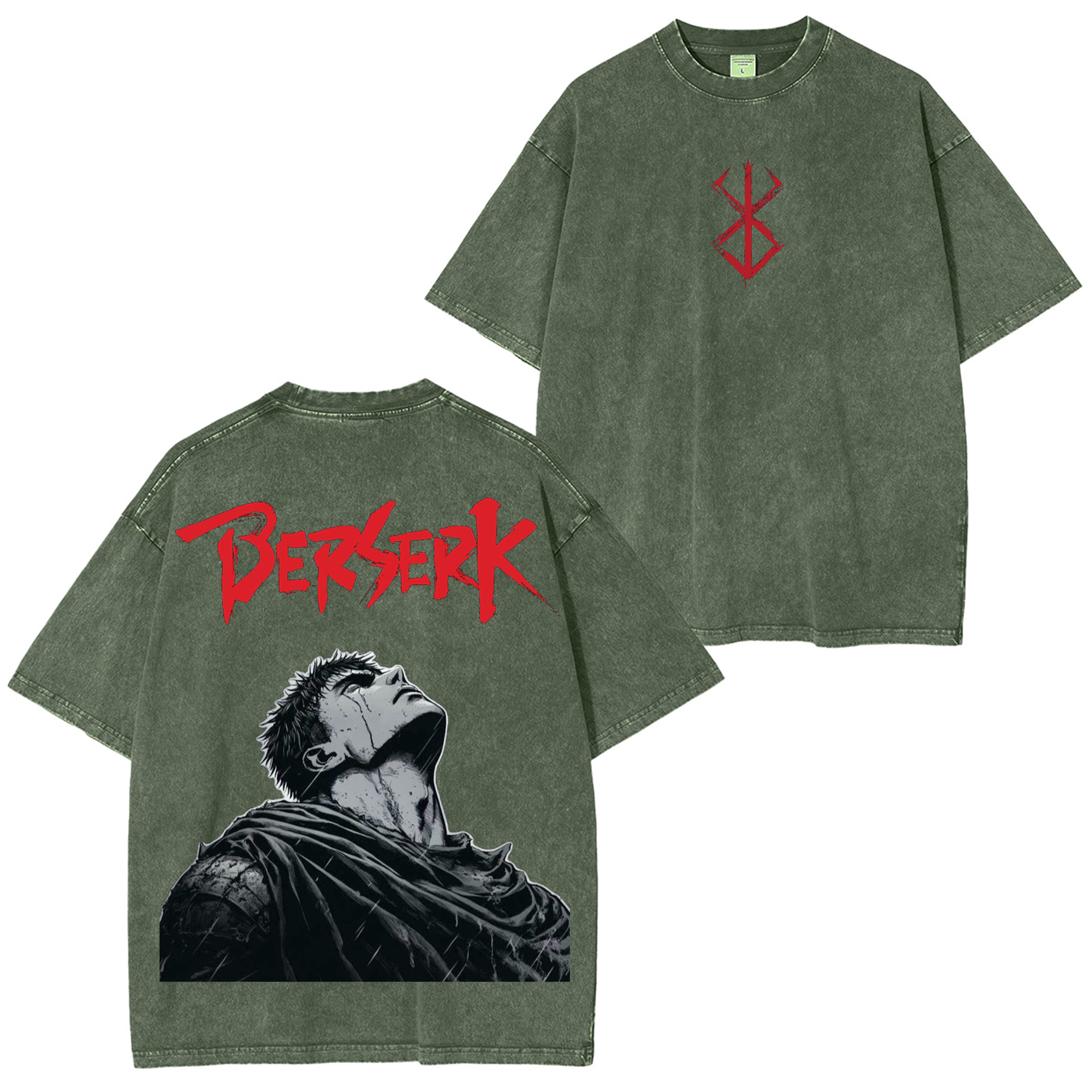Guts Berserk Anime  Washed T-shirt/Crewneck/Hoodie