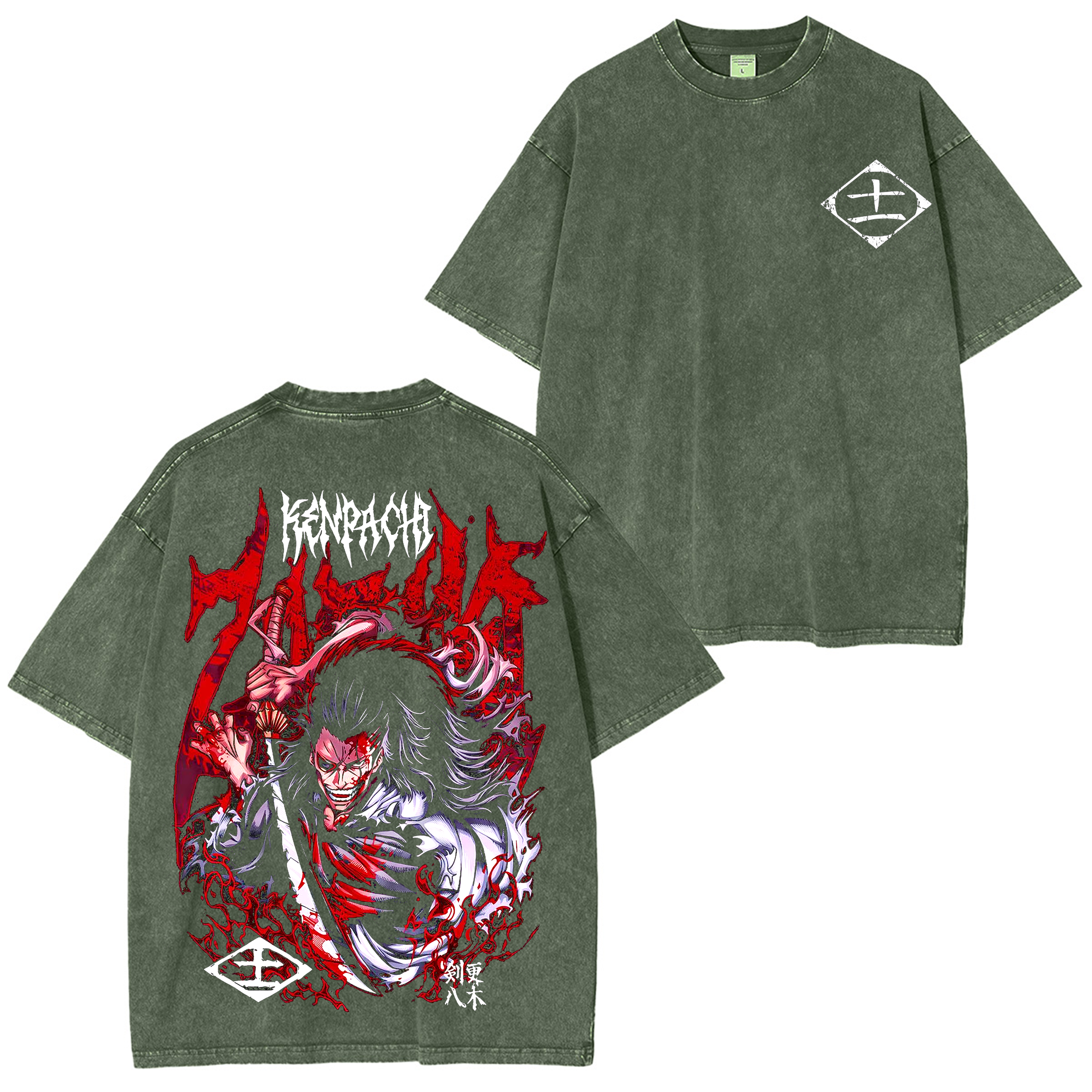 Kenpachi Zaraki ,Bleach Anime Washed T-shirt/Crewneck/Hoodie