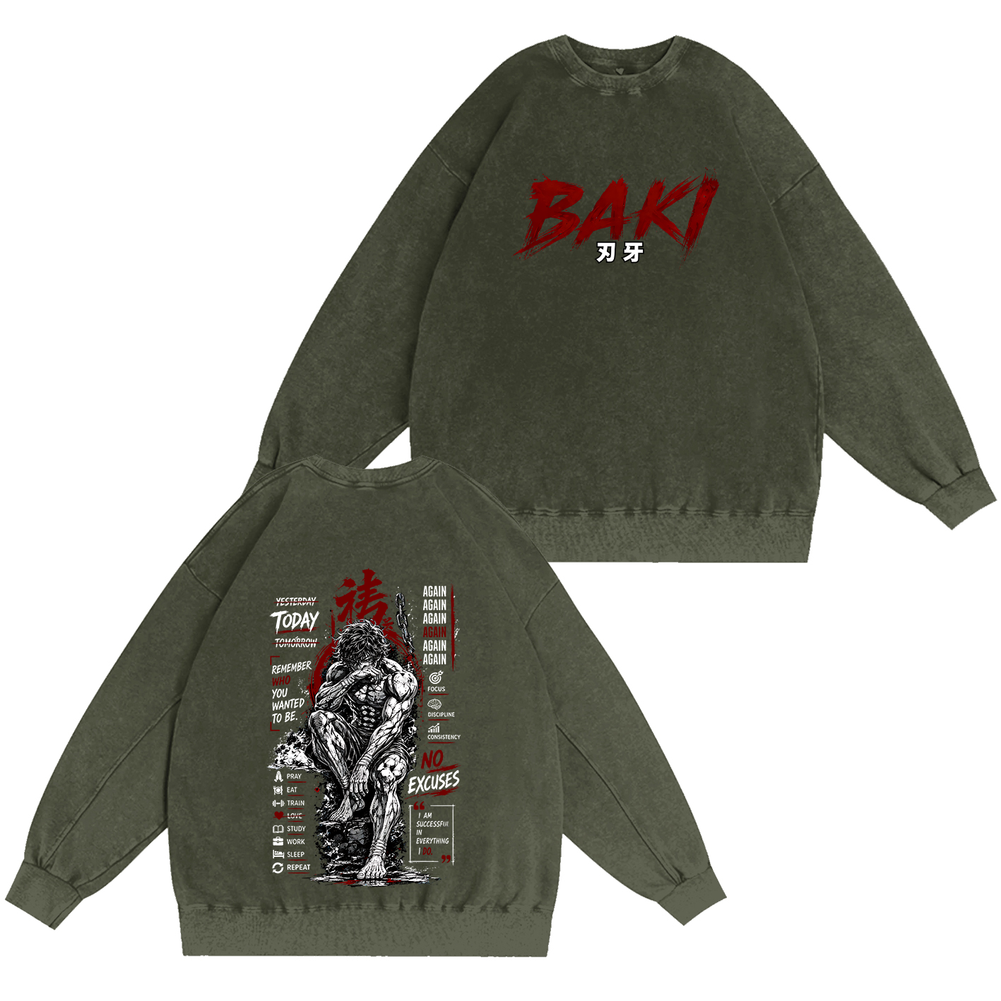 Baki Anime Vintage Oversized T-shirt/Crewneck/Hoodie