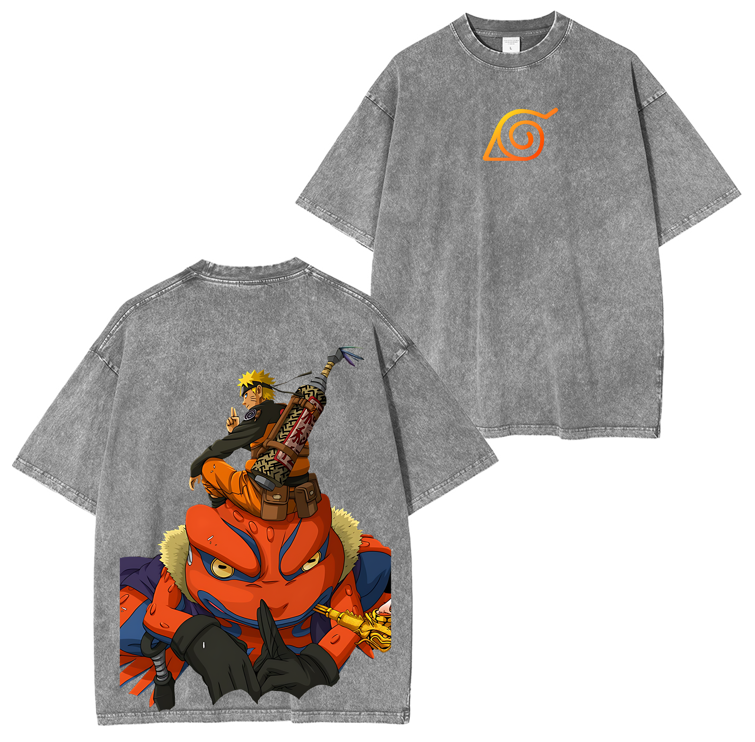 Naruto x Gamakichi Anime Washed T-shirt/Crewneck/Hoodie