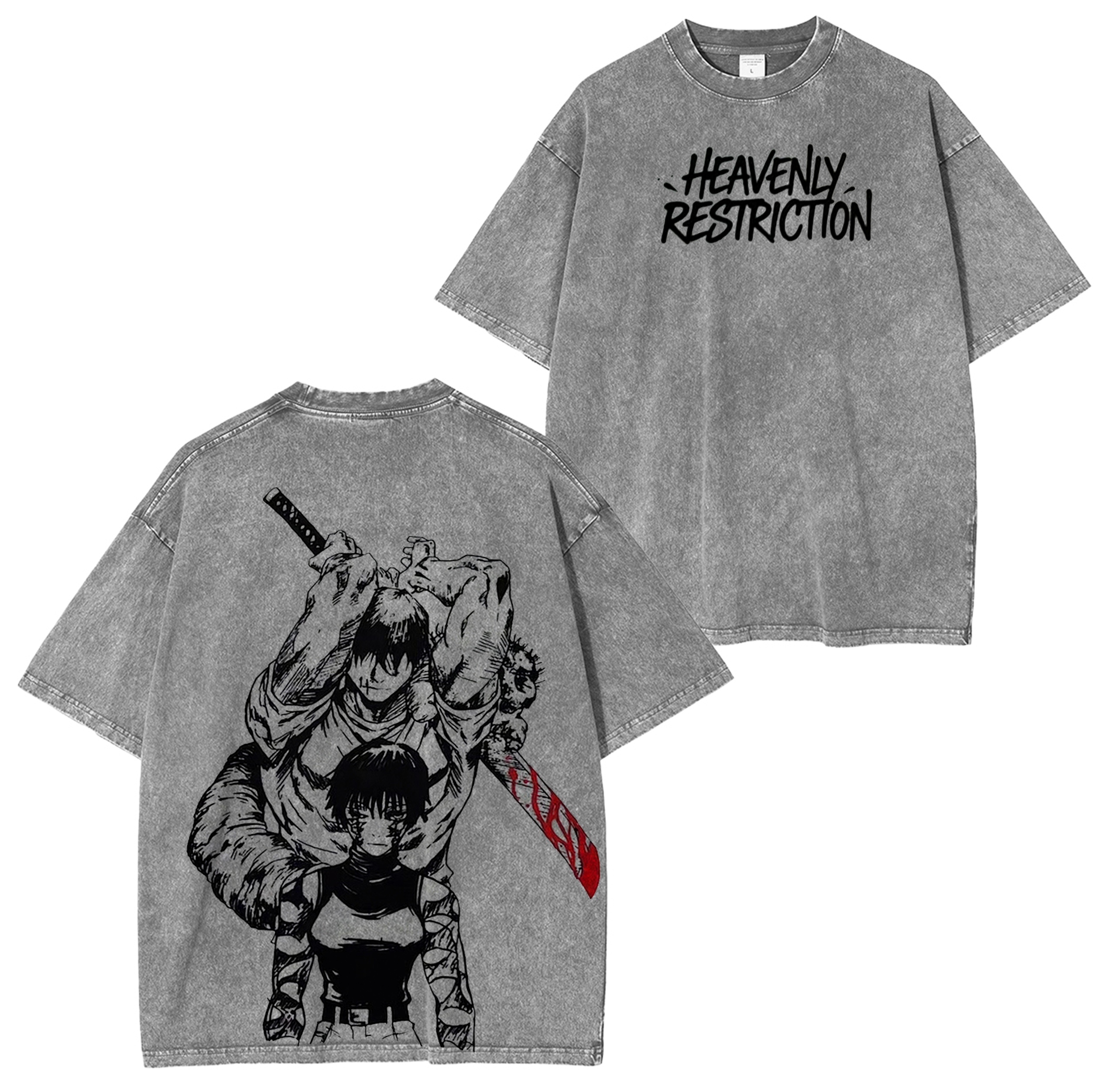 Maki Zenin X Toji Fushiguro ,Jujutsu Kaisen Anime Washed T-shirt/Crewneck/Hoodie