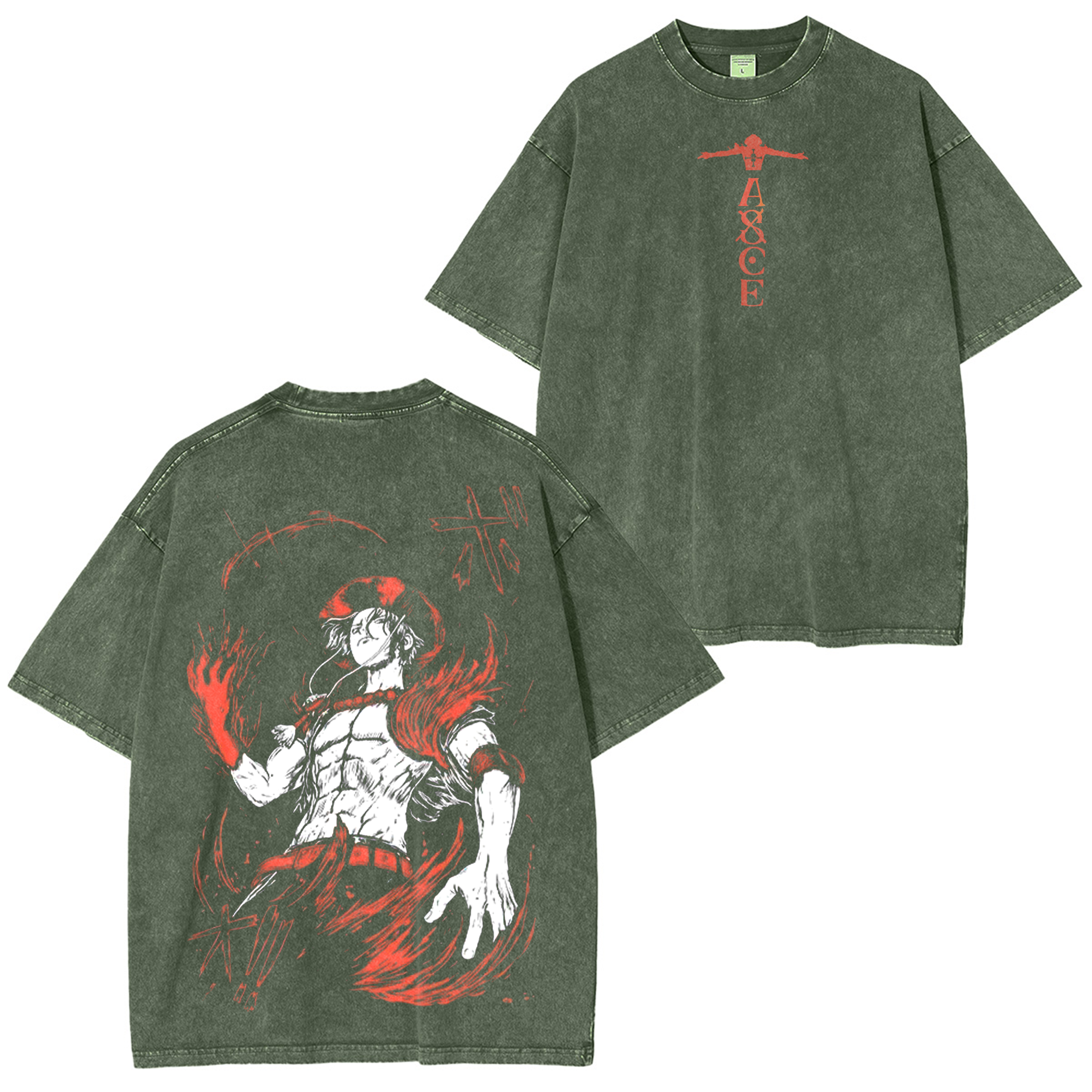 Portgas D. Ace,One Piece Washed T-shirt/Crewneck/Hoodie