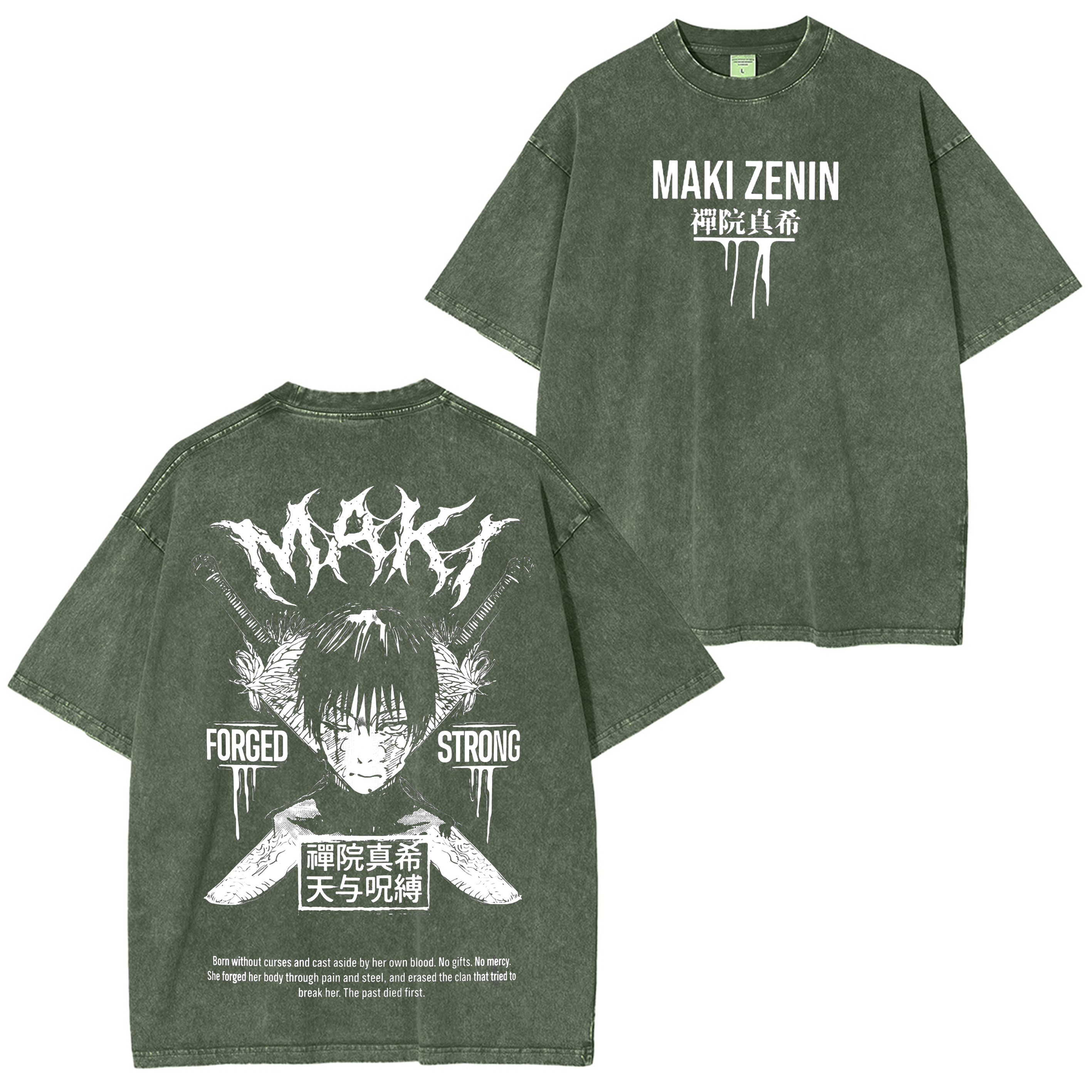 Maki Zenin ,Jujutsu Kaisen Vintage Anime Washed T-shirt/Crewneck/Hoodie