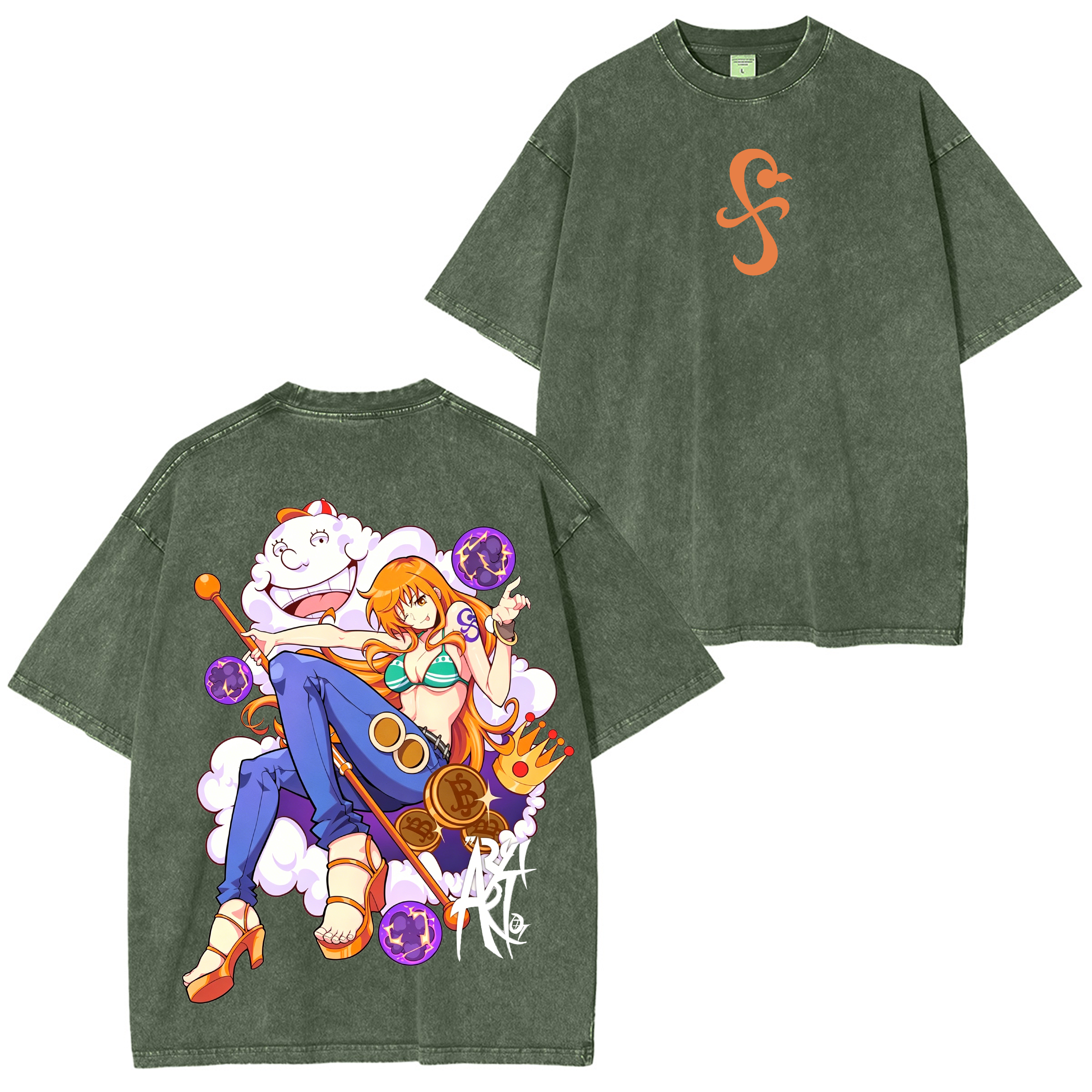 Nami, One Piece Anime Washed T-shirt/Crewneck/Hoodie