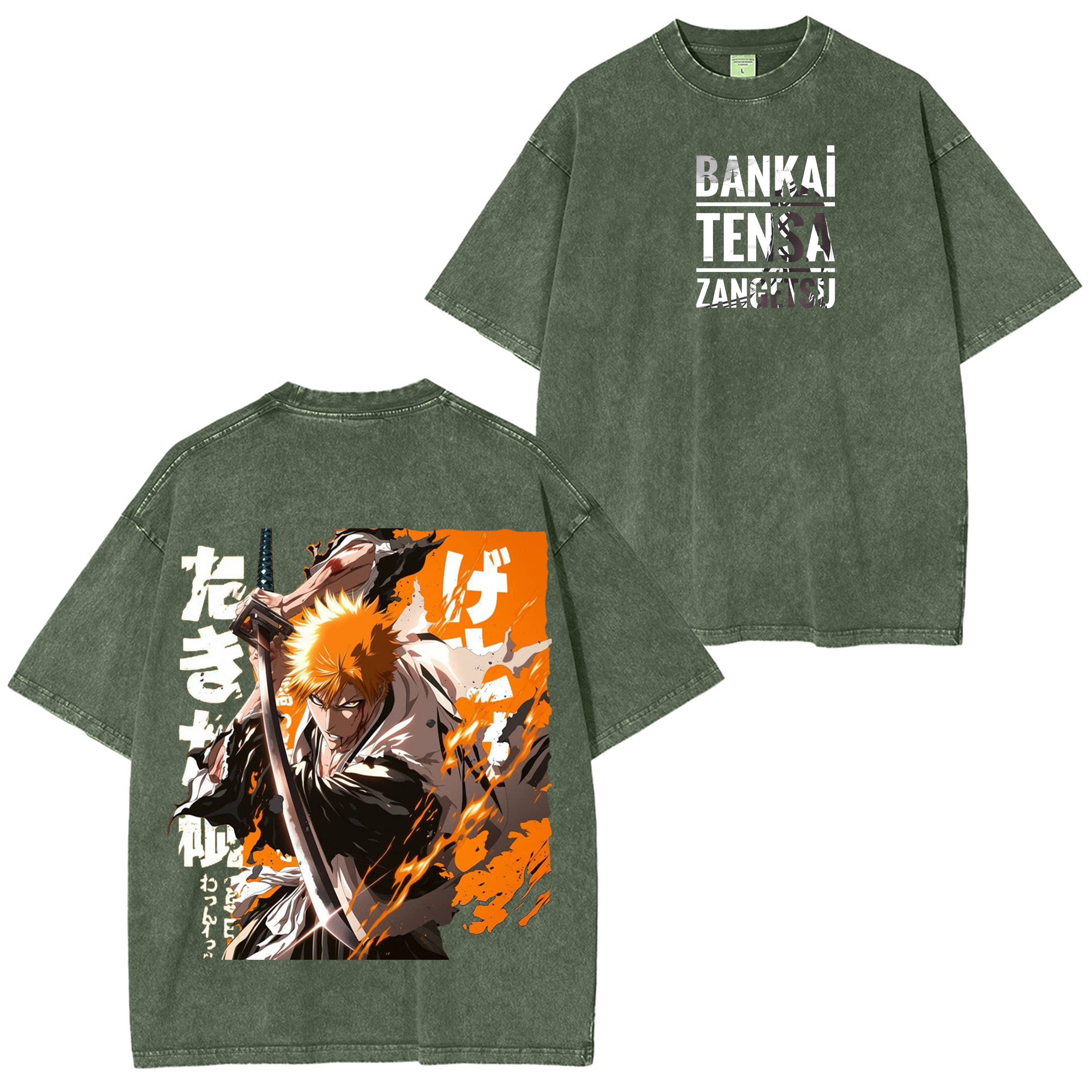 Retro Bleach Anime Washed T-shirt/Crewneck/Hoodie