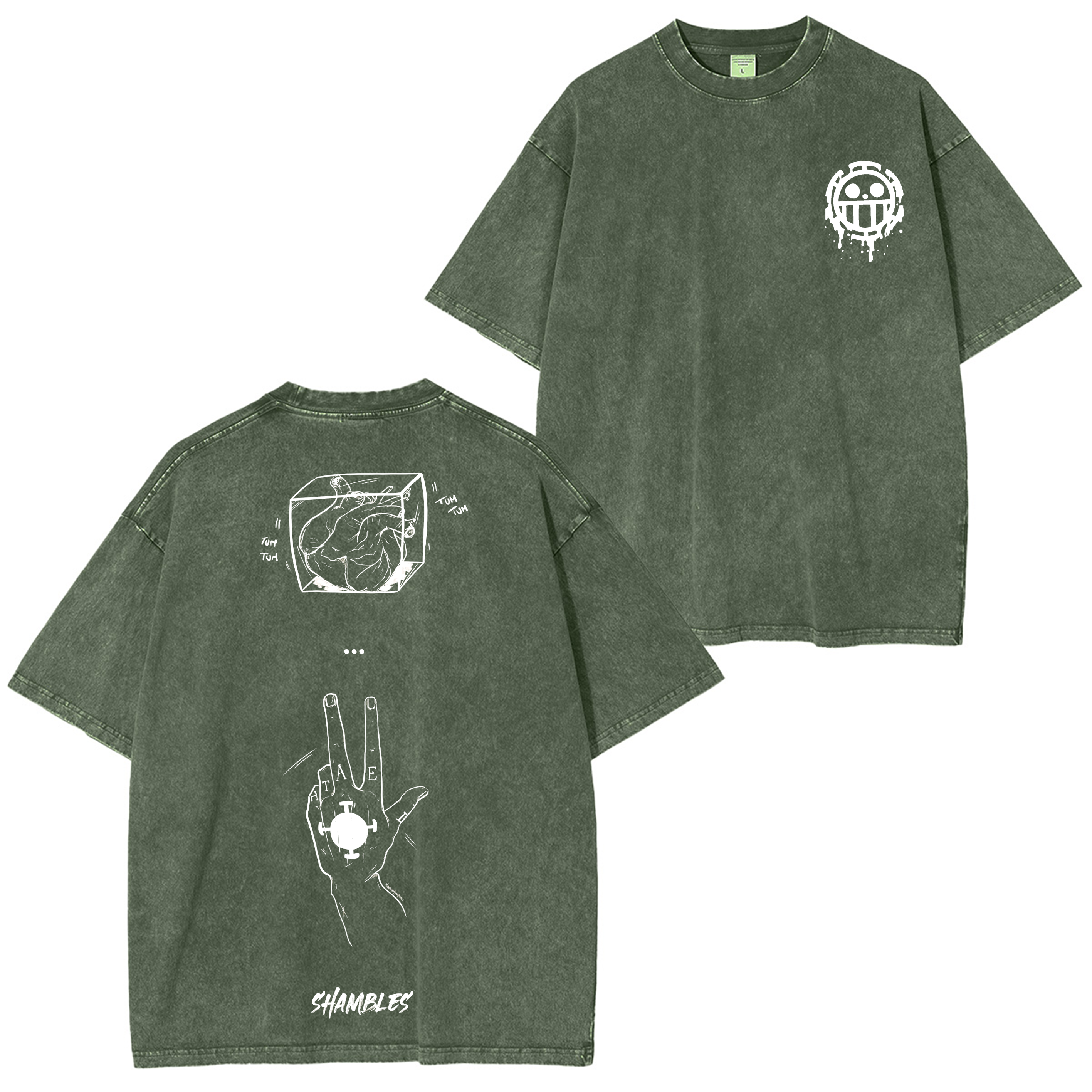 Trafalgar D. Water Law Anime Washed T-shirt/Crewneck/Hoodie