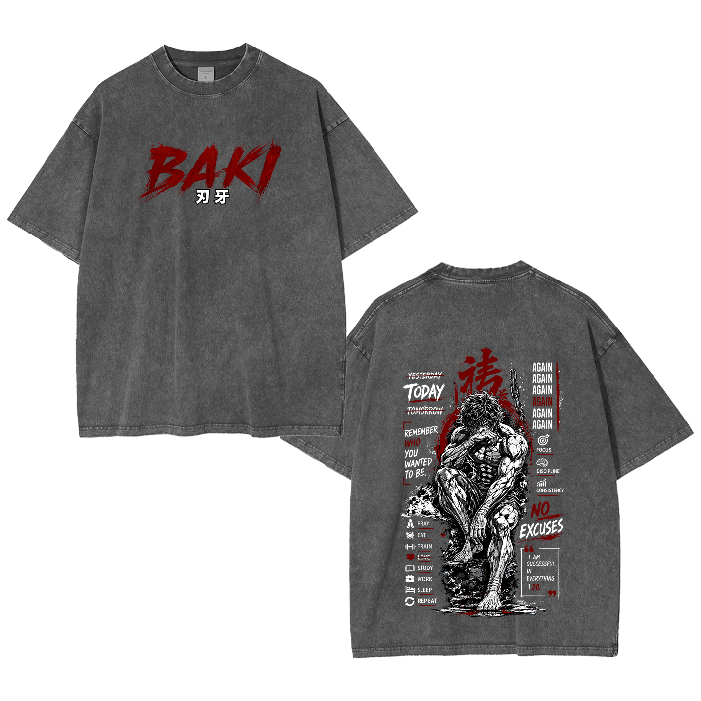 Baki Anime Vintage Oversized T-shirt/Crewneck/Hoodie