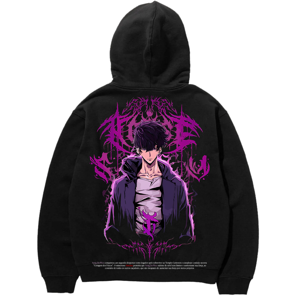 Sung Jin-Woo Solo Leveling Anime Double Printed Oversize Lightweight Acid Washed Tee-Limited Edition 