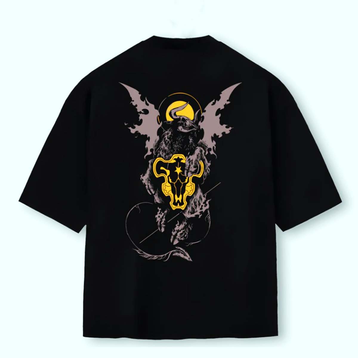 Super Oversized Alpha Back Premium | BLACK CLOVER - TOUROS NEGROS Black raging bull