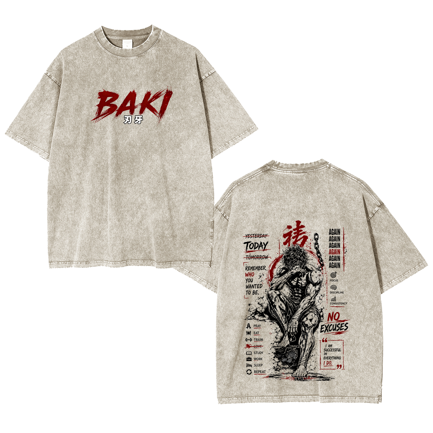 Baki Anime Vintage Oversized T-shirt/Crewneck/Hoodie