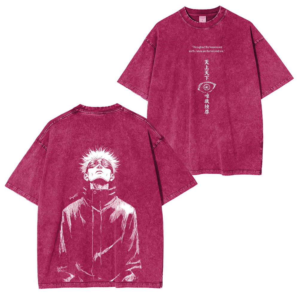 Gojou Satoru Jujutsu Kaisen Anime Acid Unisex Washed T-Shirt