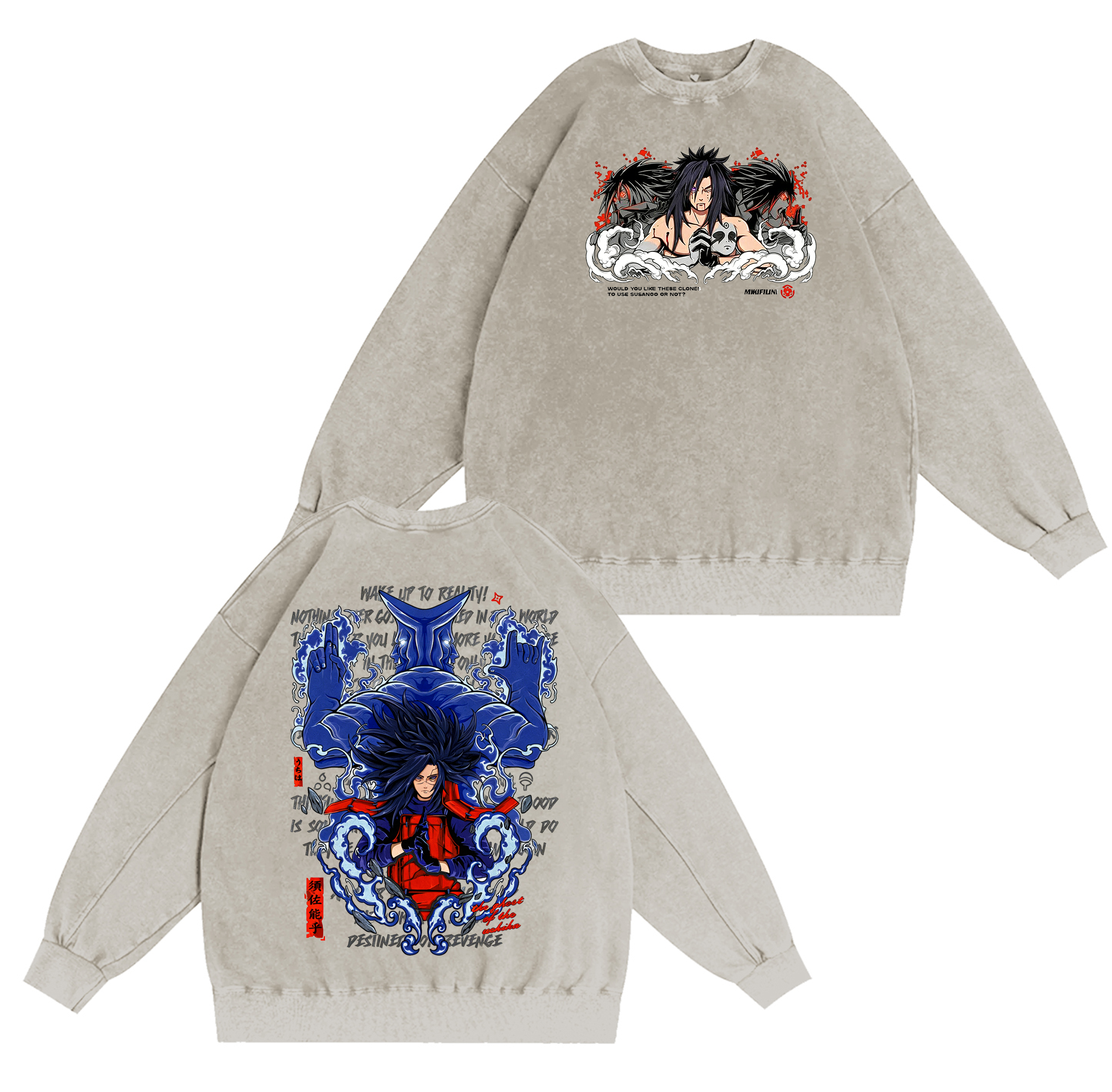 Uchiha madara Anime Washed T-shirt/Crewneck/Hoodie