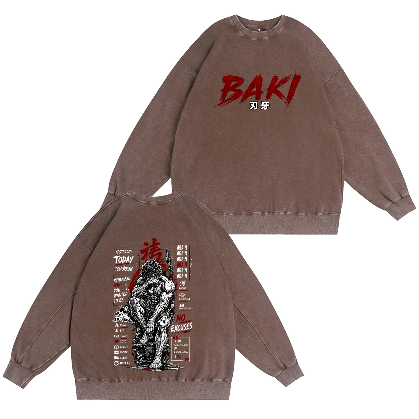 Baki Anime Vintage Oversized T-shirt/Crewneck/Hoodie