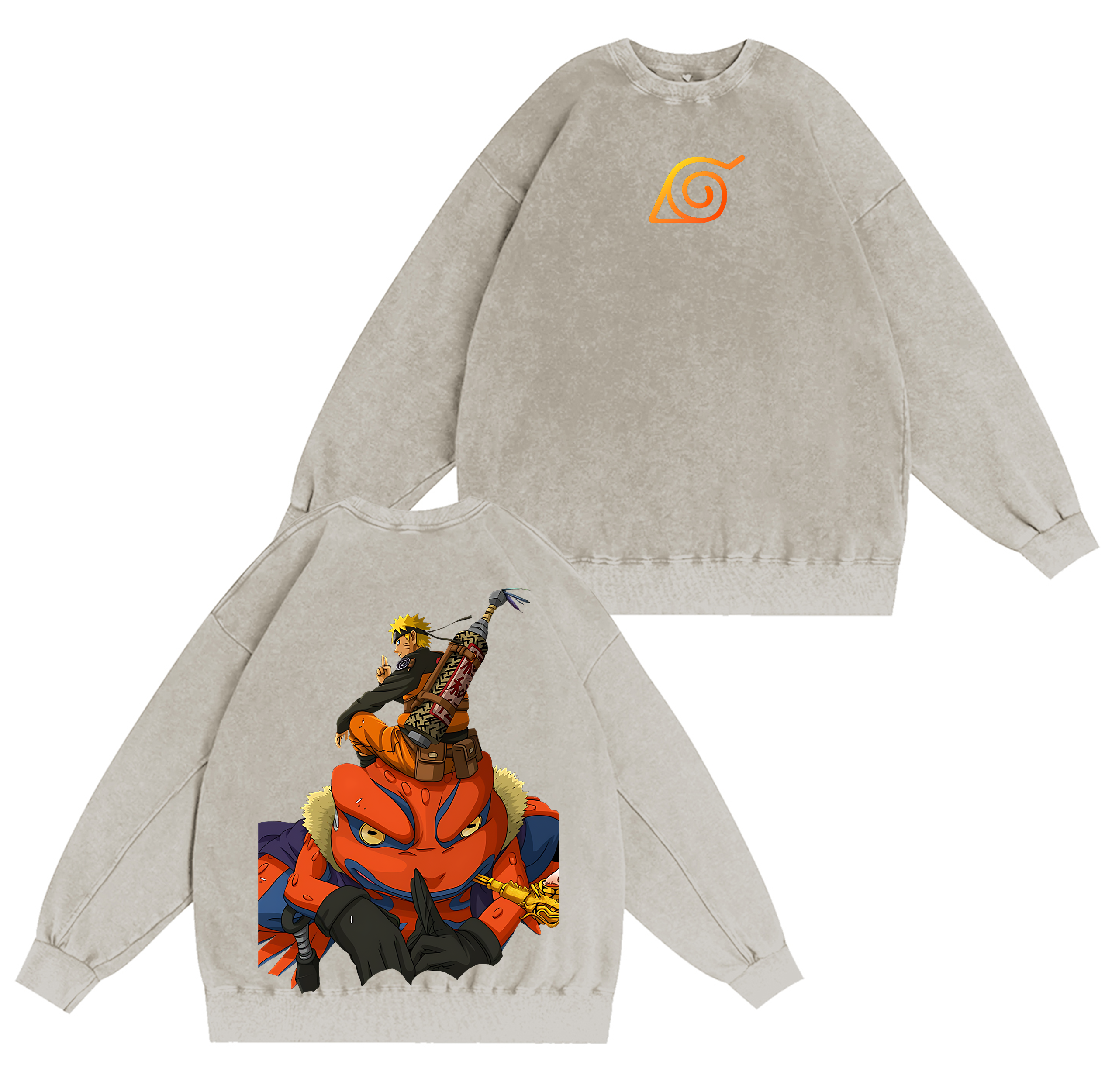 Naruto x Gamakichi Anime Washed T-shirt/Crewneck/Hoodie