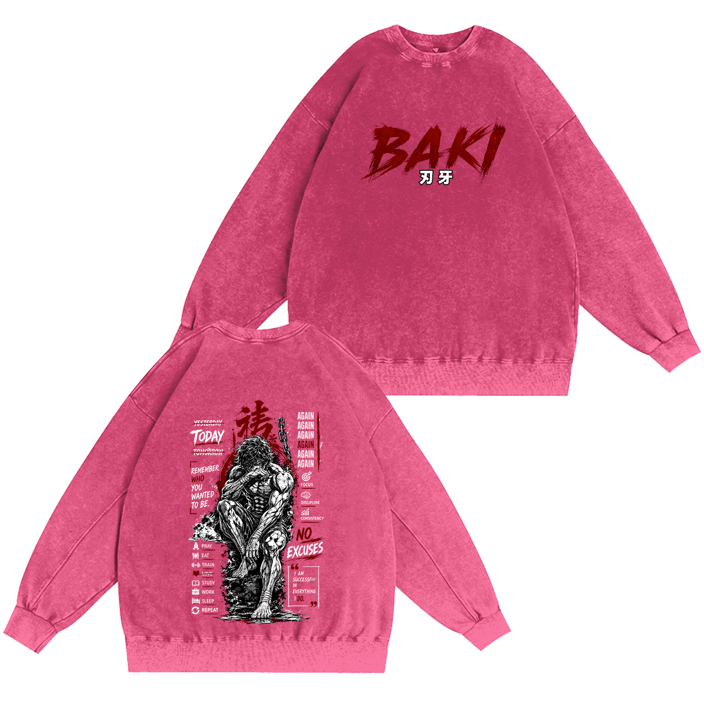 Baki Anime Vintage Oversized T-shirt/Crewneck/Hoodie