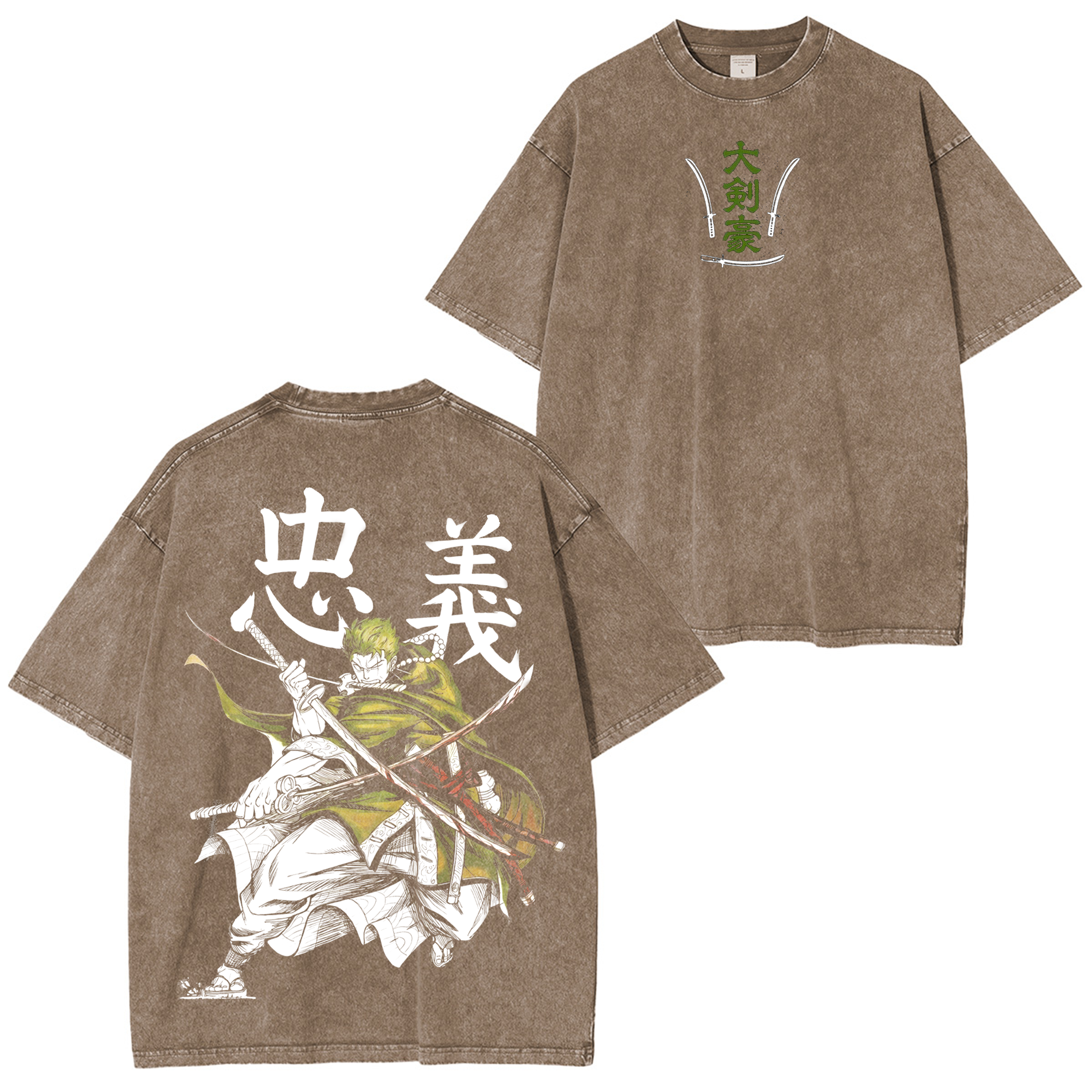 Zoro-One Piece Anime Washed T-shirt/Crewneck/Hoodie