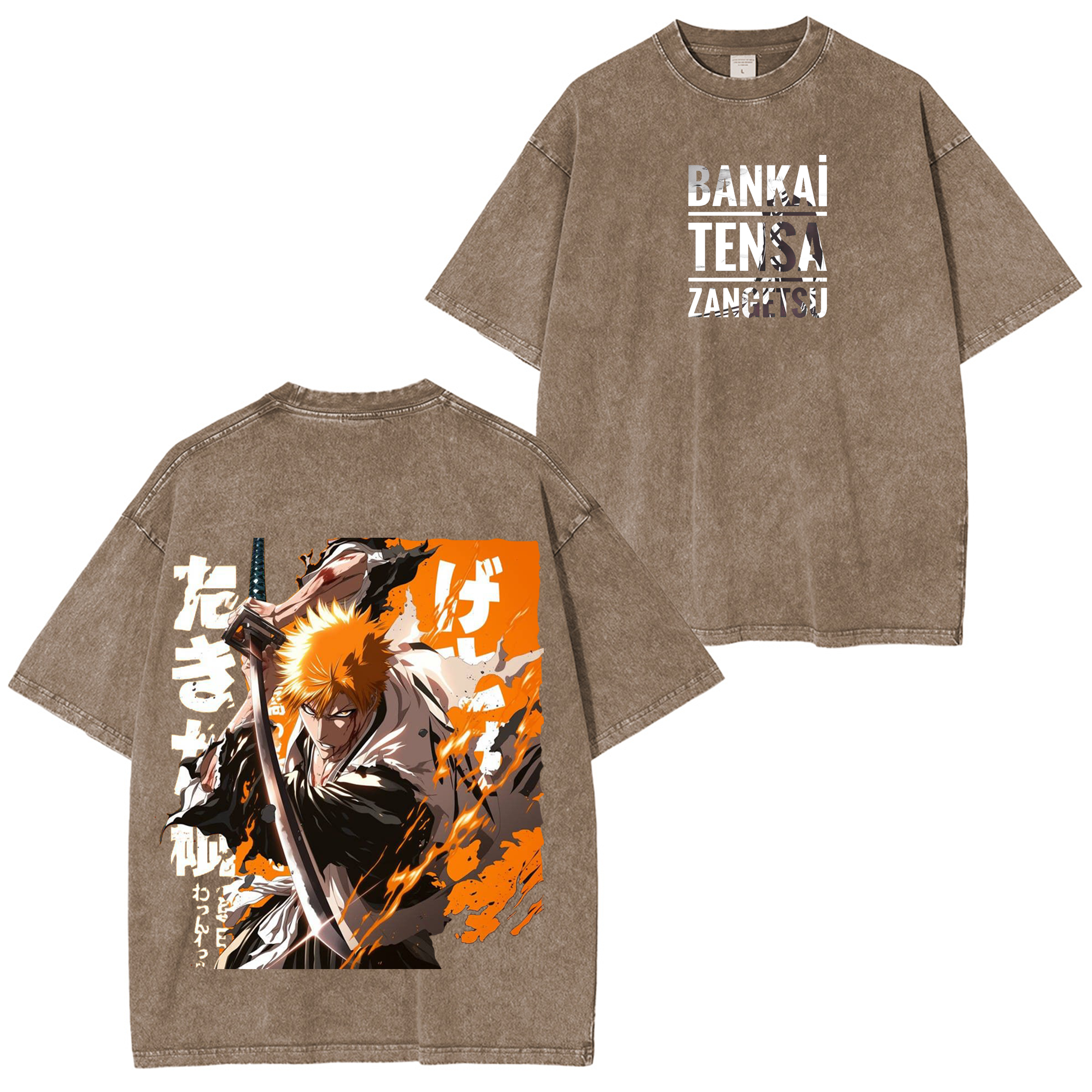 Retro Bleach Anime Washed T-shirt/Crewneck/Hoodie