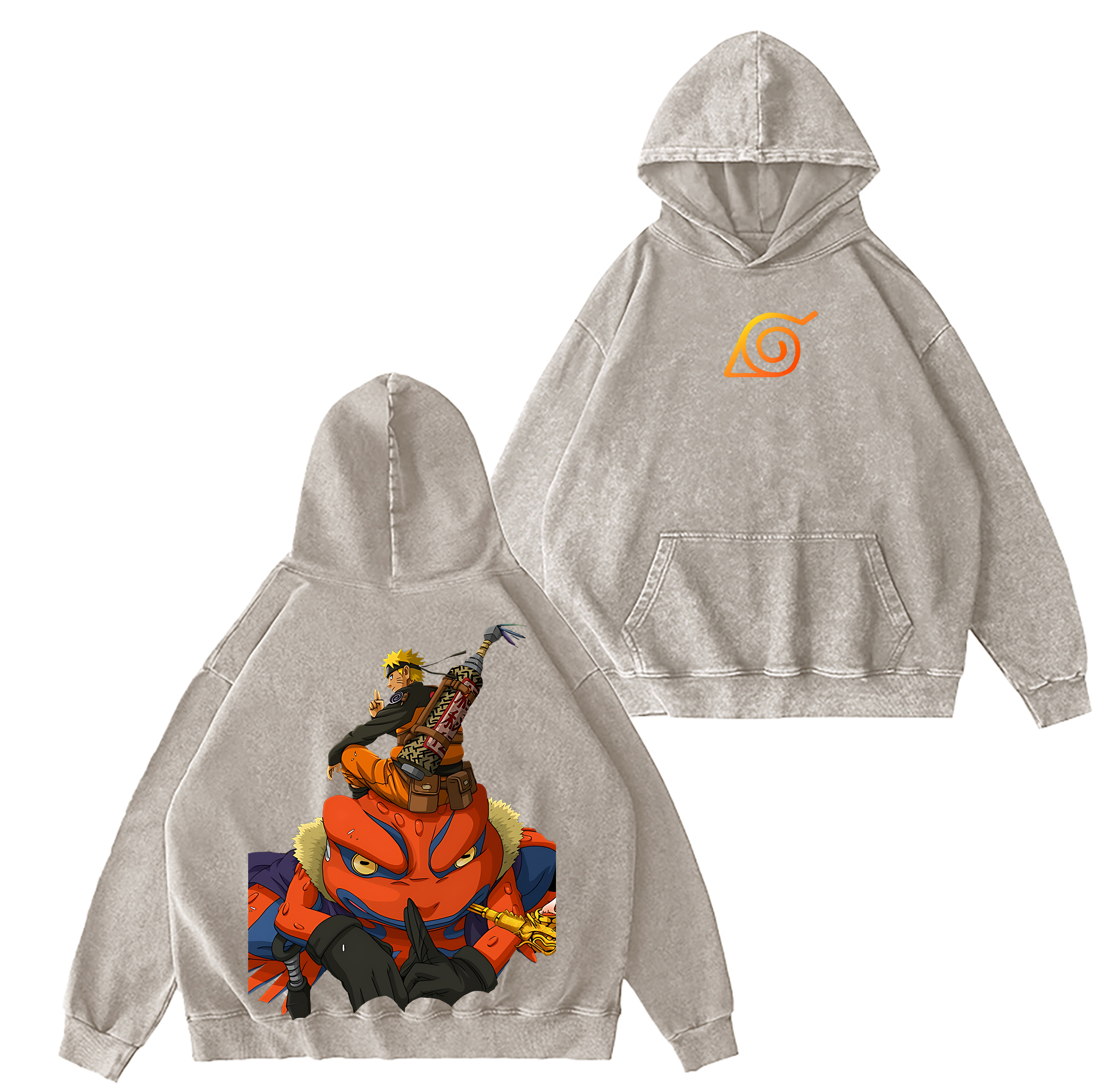 Naruto x Gamakichi Anime Washed T-shirt/Crewneck/Hoodie