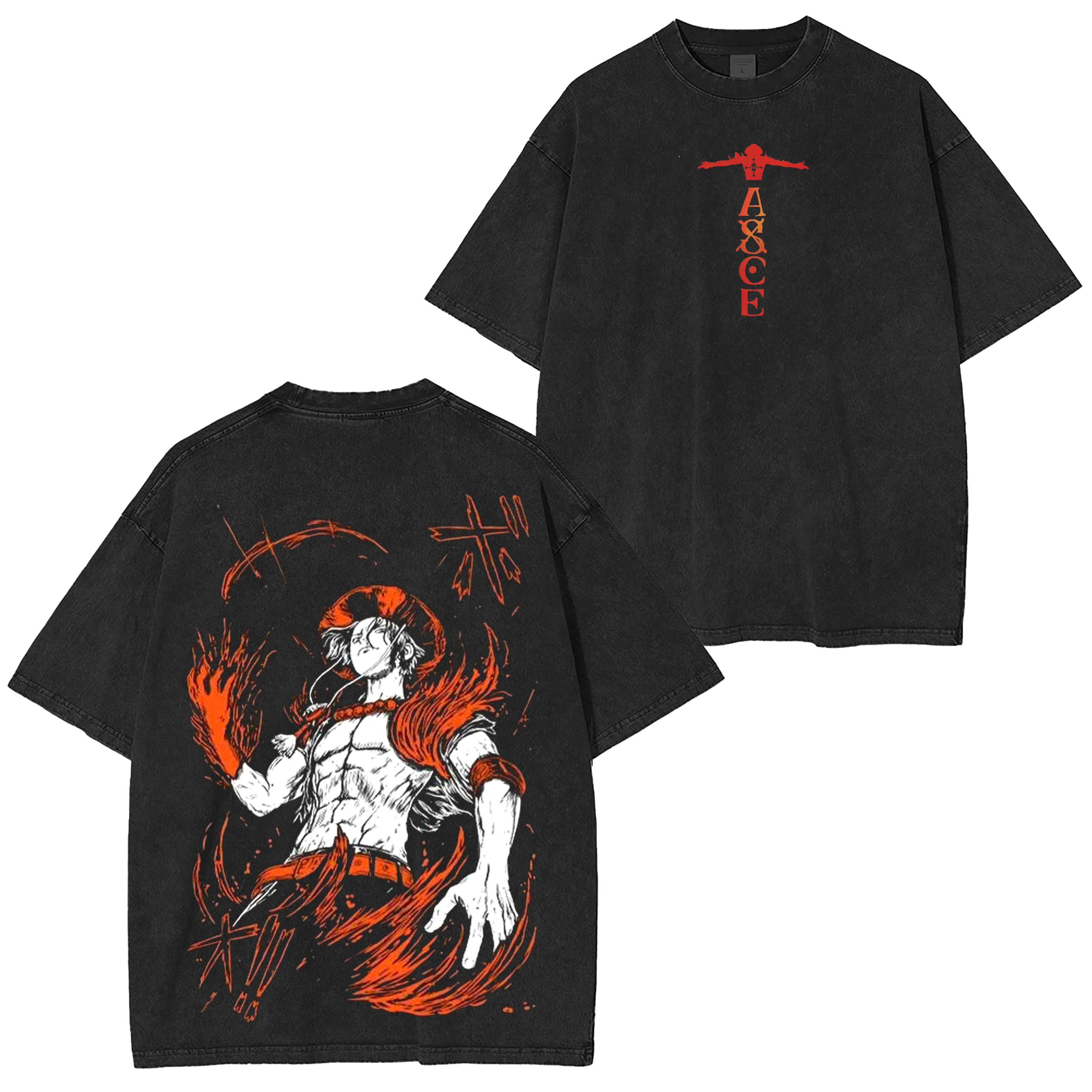 Portgas D. Ace,One Piece Washed T-shirt/Crewneck/Hoodie