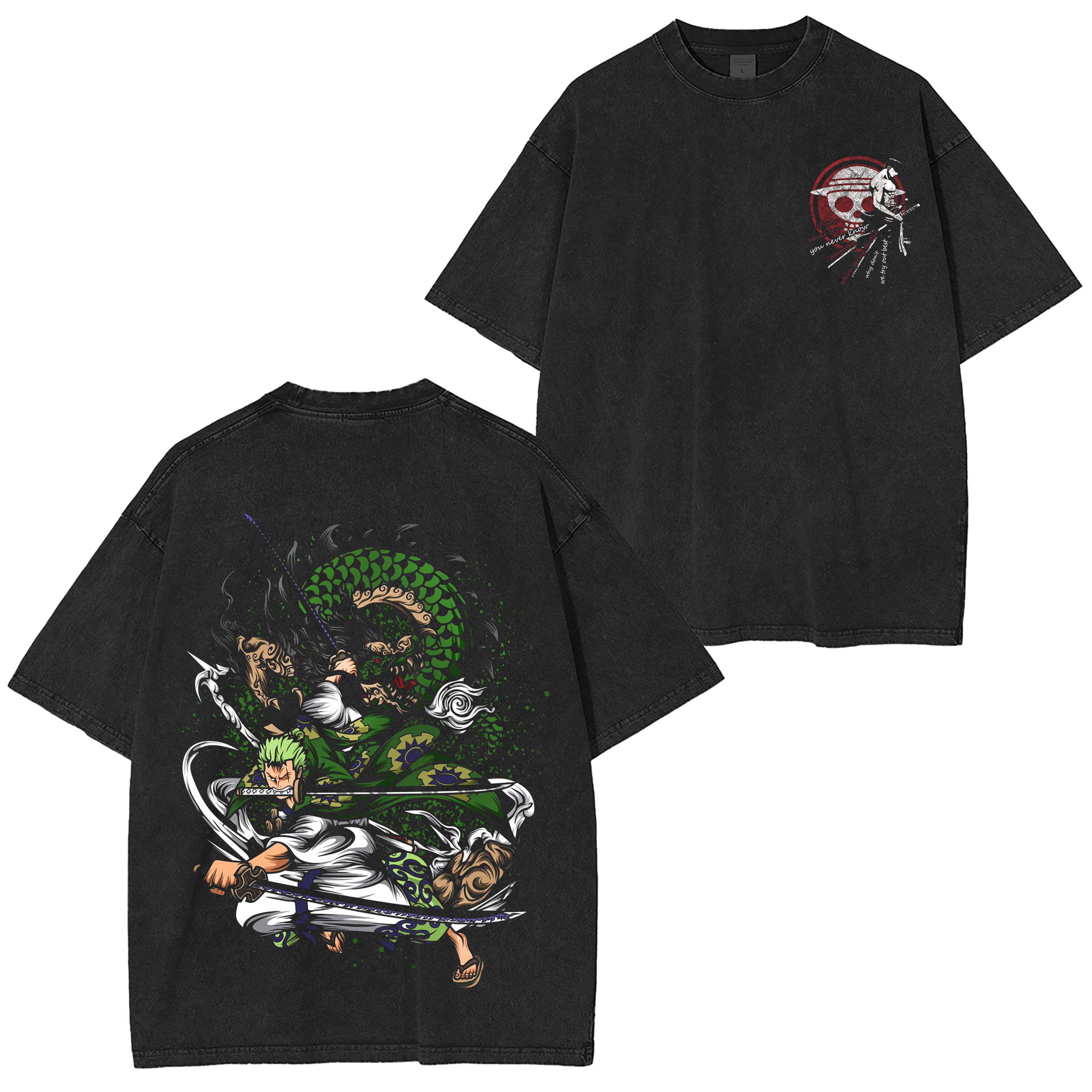 Zoro,One Piece Vintage Anime Washed T-shirt/Crewneck/Hoodie