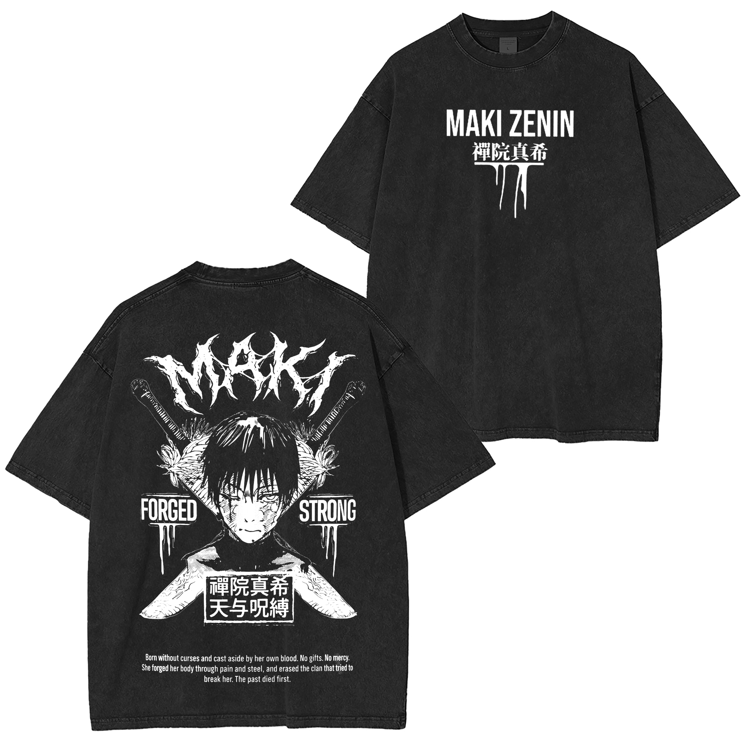 Maki Zenin ,Jujutsu Kaisen Vintage Anime Washed T-shirt/Crewneck/Hoodie