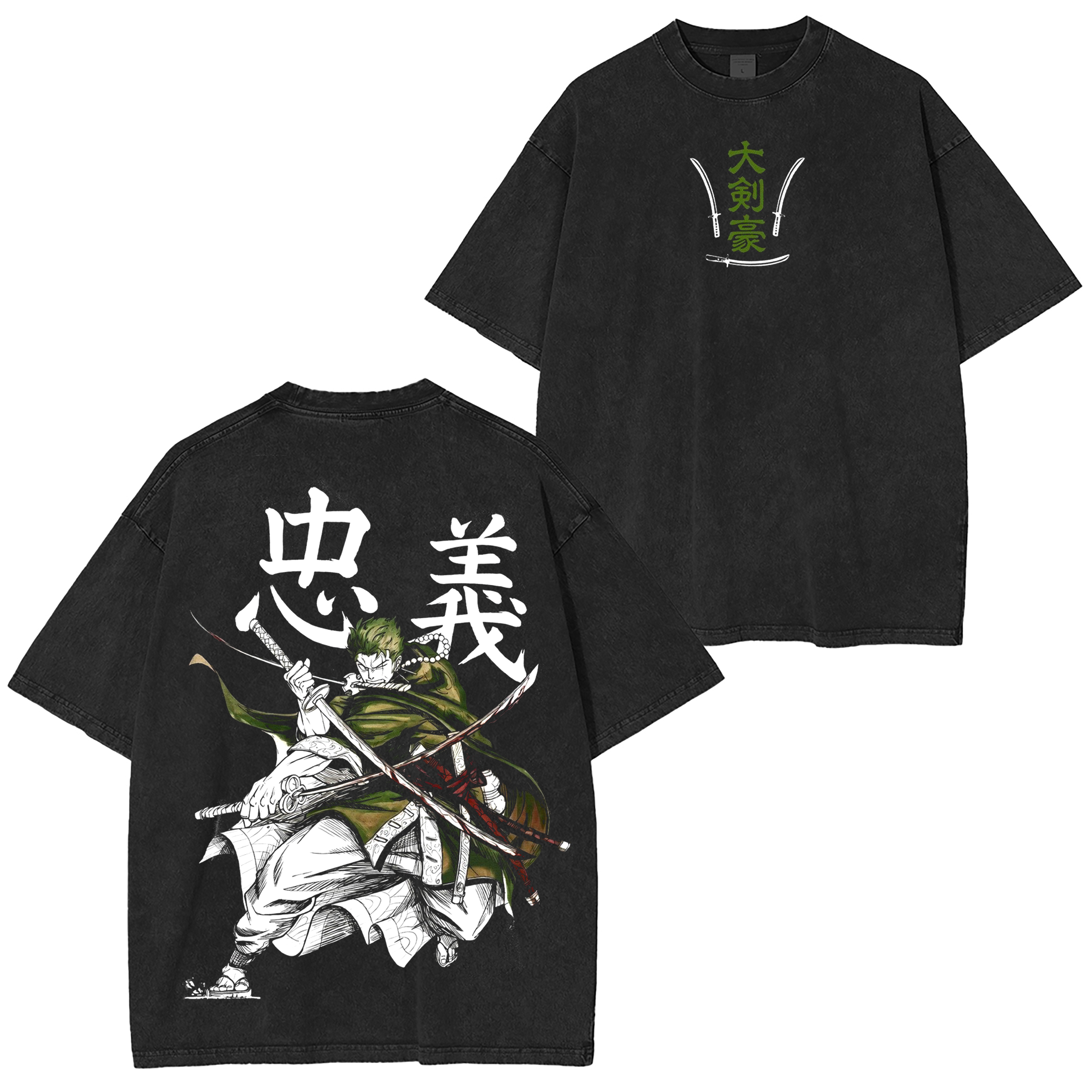 Zoro-One Piece Anime Washed T-shirt/Crewneck/Hoodie