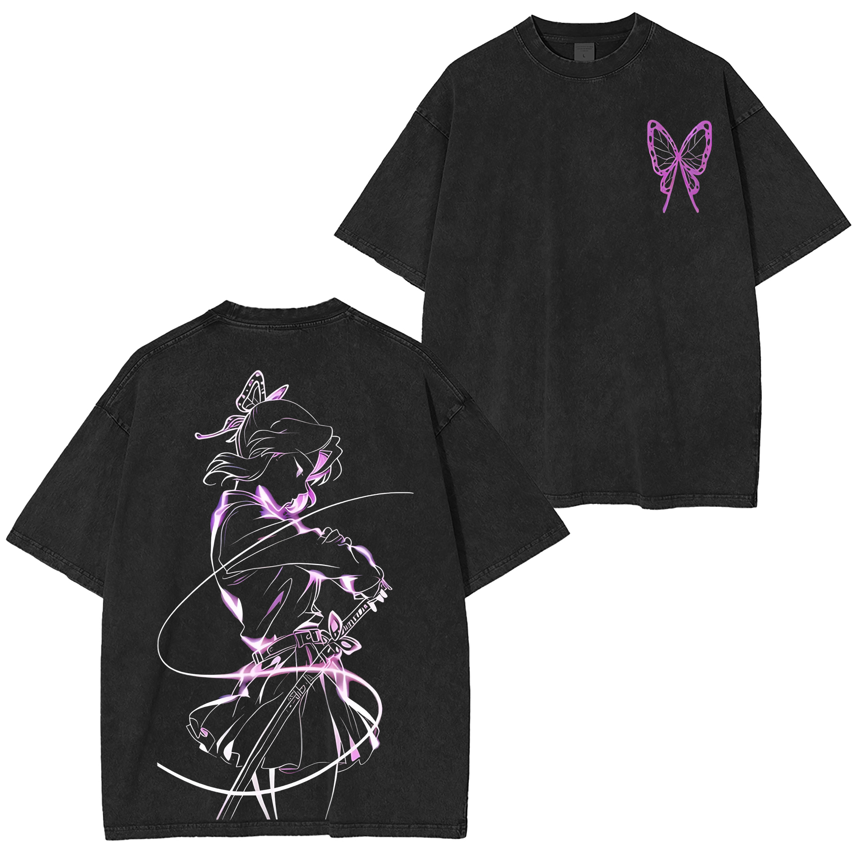 Shinobu X Demon Slayer Vintage  Anime Oversized T-shirt/Crewneck/Hoodie