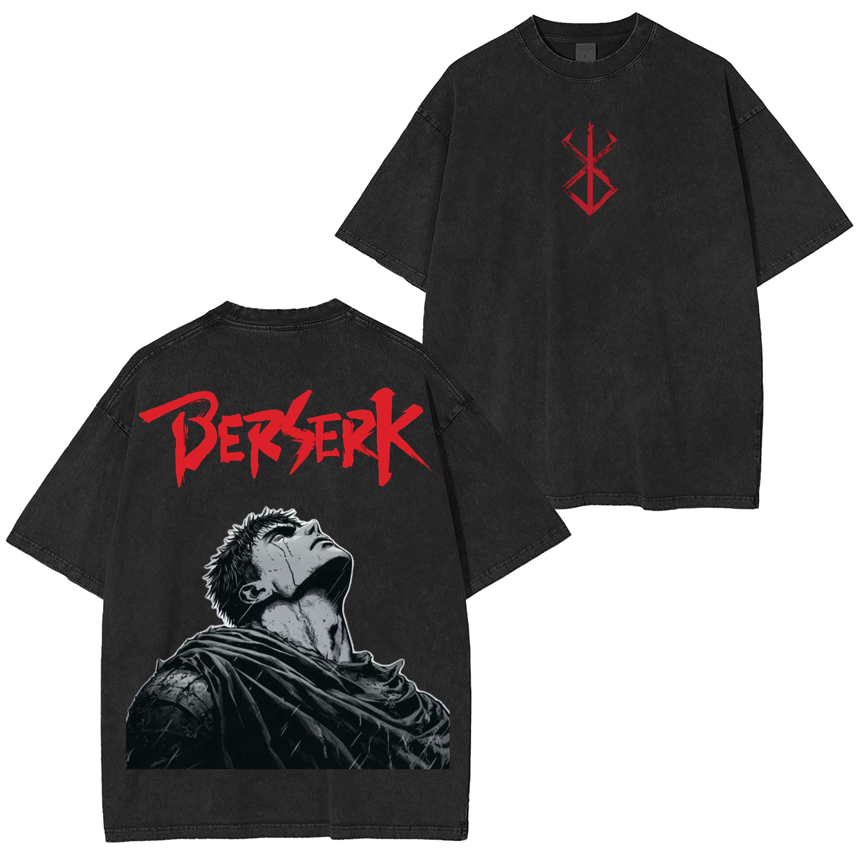 Guts Berserk Anime  Washed T-shirt/Crewneck/Hoodie