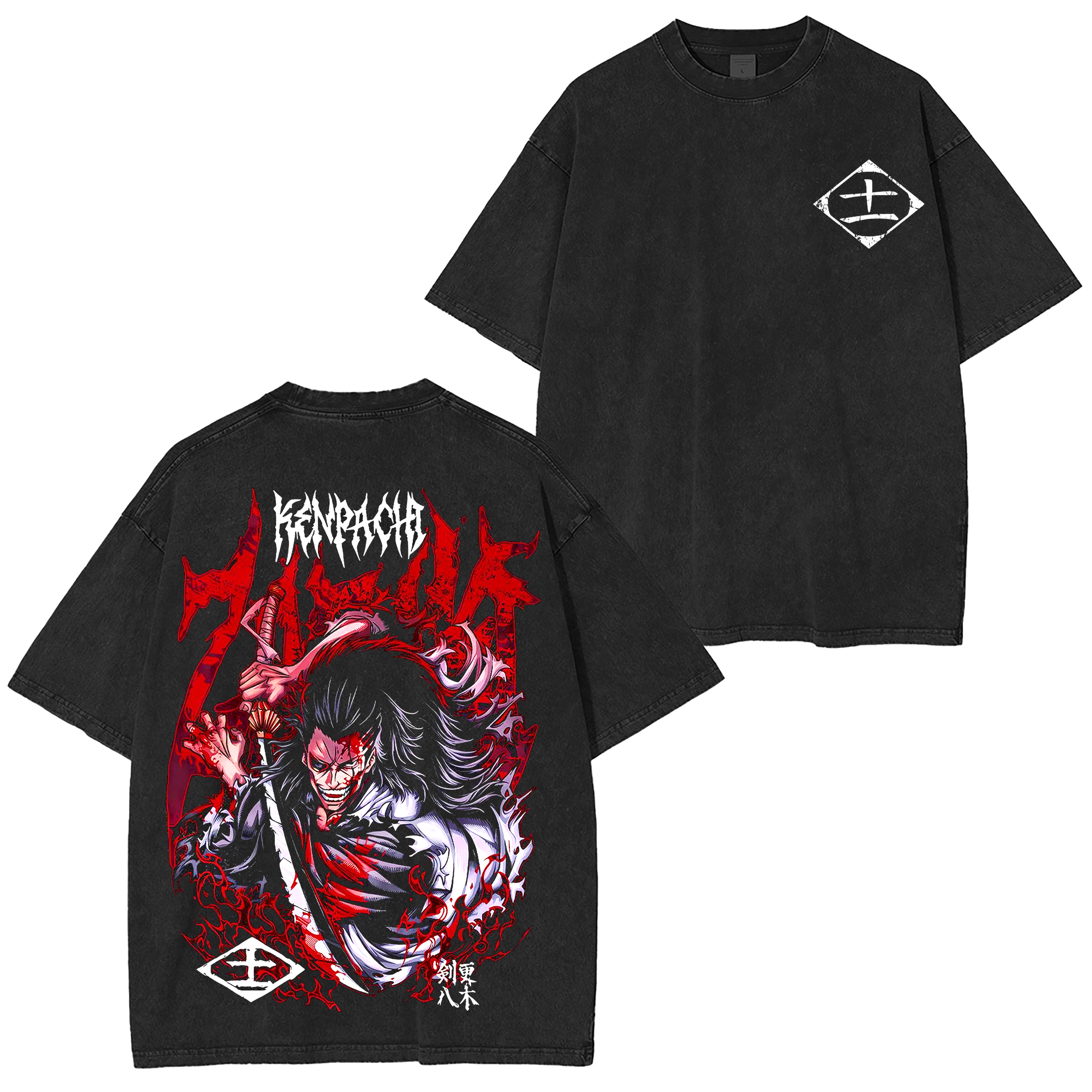Kenpachi Zaraki ,Bleach Anime Washed T-shirt/Crewneck/Hoodie
