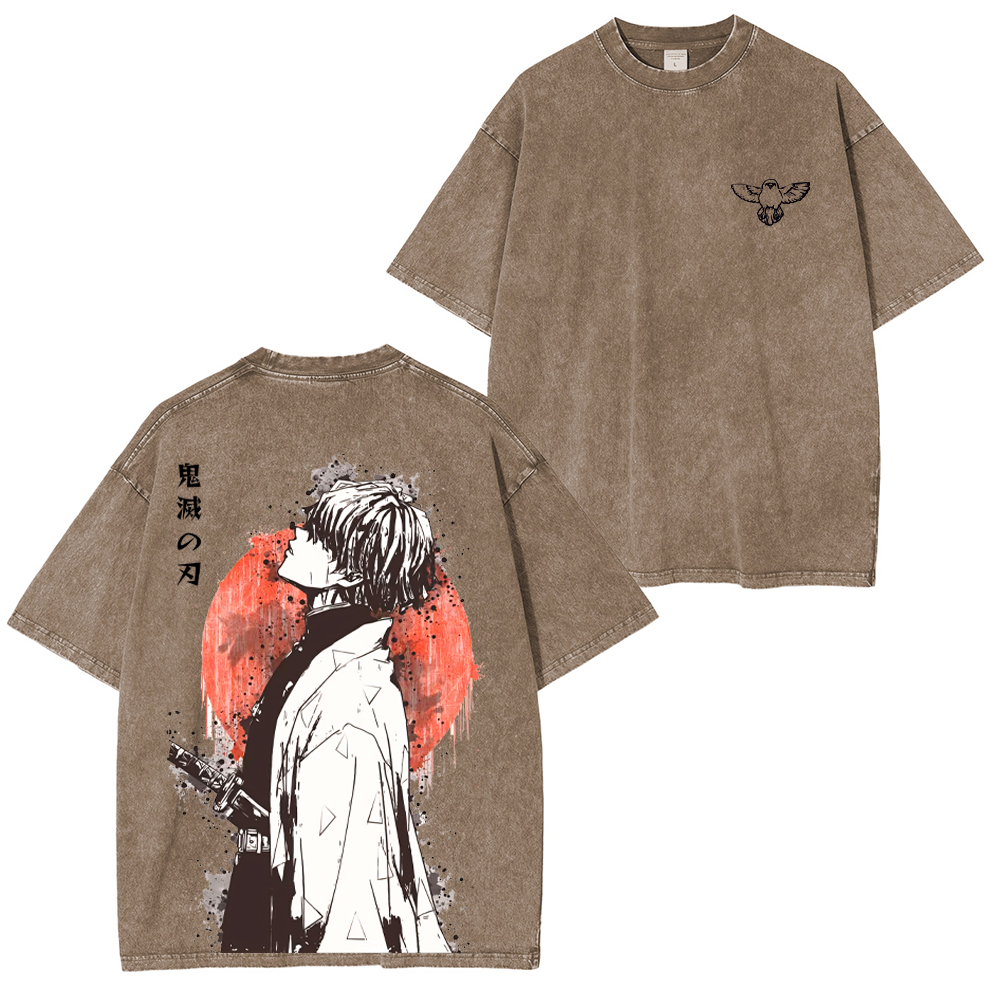 Zenitsu ,Demon Slayer Anime Unisex Washed T-Shirt