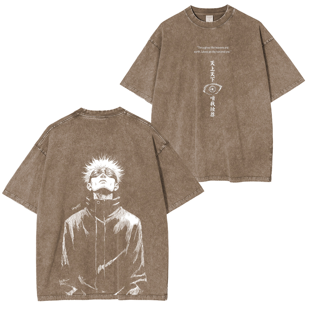 Gojou Satoru Jujutsu Kaisen Anime Acid Unisex Washed T-Shirt